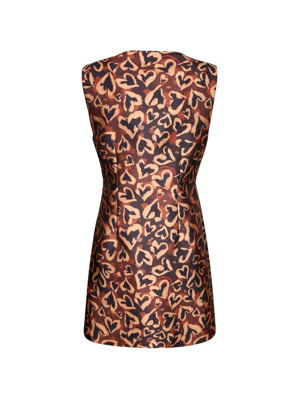 alessandro enriquez Mouwloze mini-jurk met hart-print Bruin