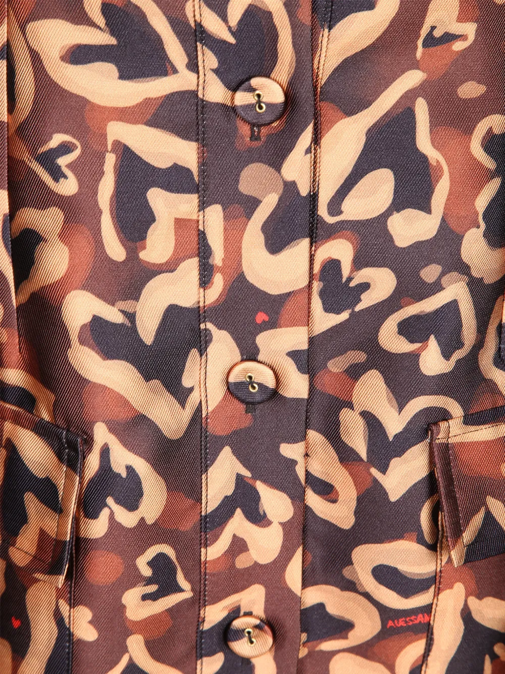 alessandro enriquez Mouwloze mini-jurk met hart-print Bruin