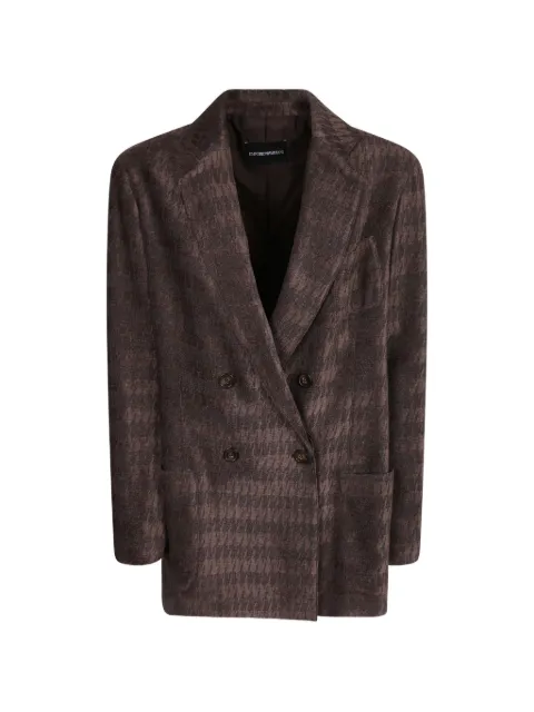 Emporio Armani houndstooth-pattern double-breasted blazer