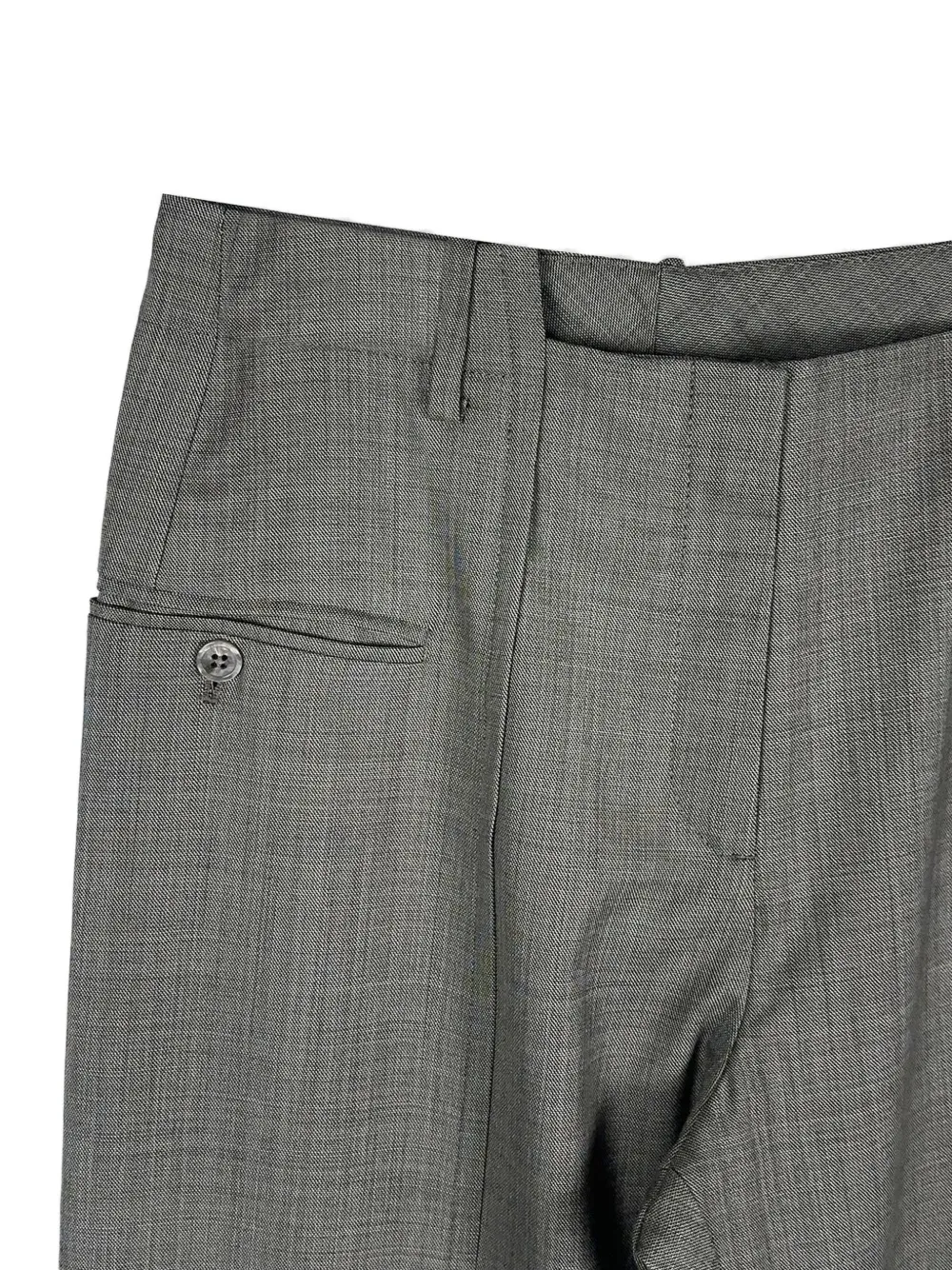 GANNI twisted straight-leg trousers Grijs