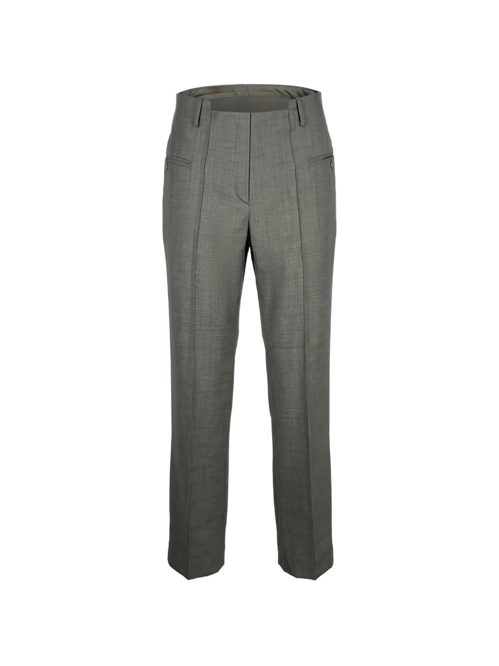 GANNI twisted straight-leg trousers Grijs