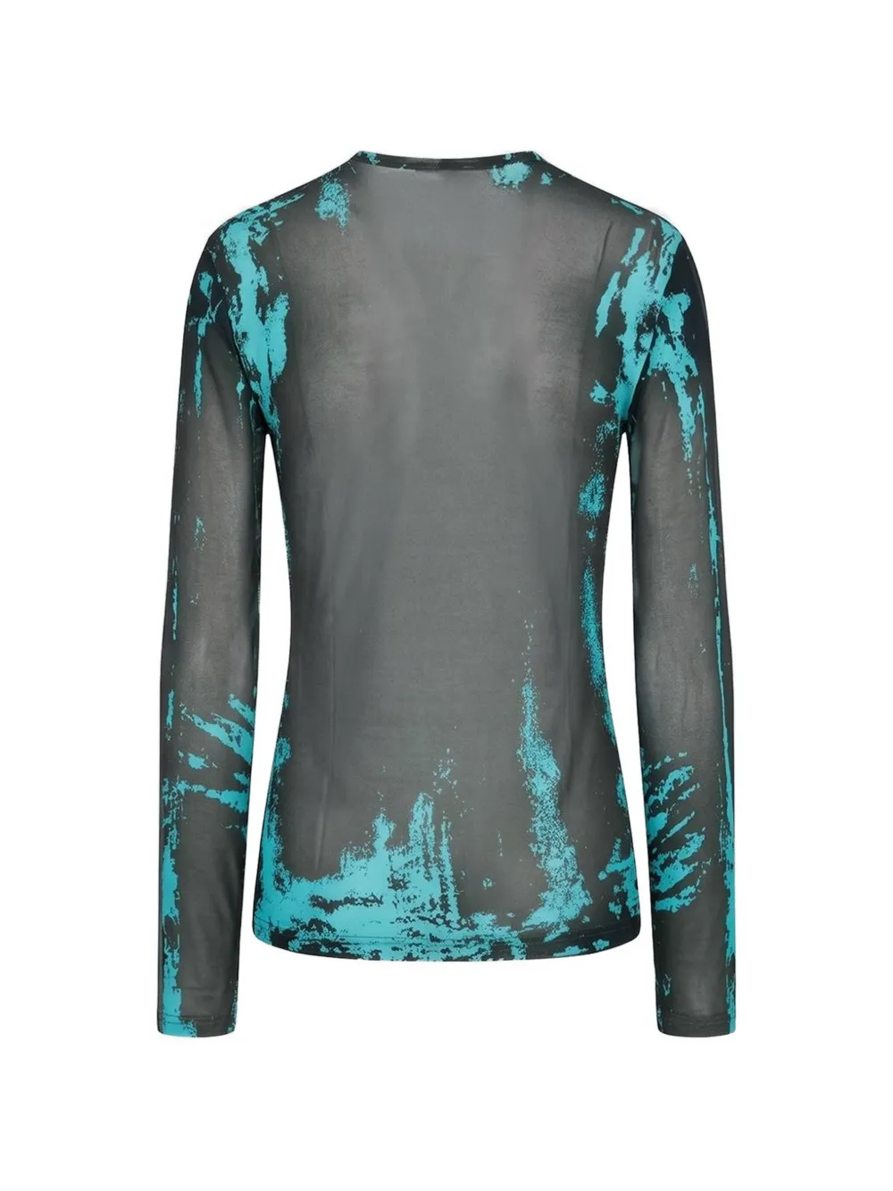 Diesel Grandad T-shirt in cracked leather-effect jersey Grijs