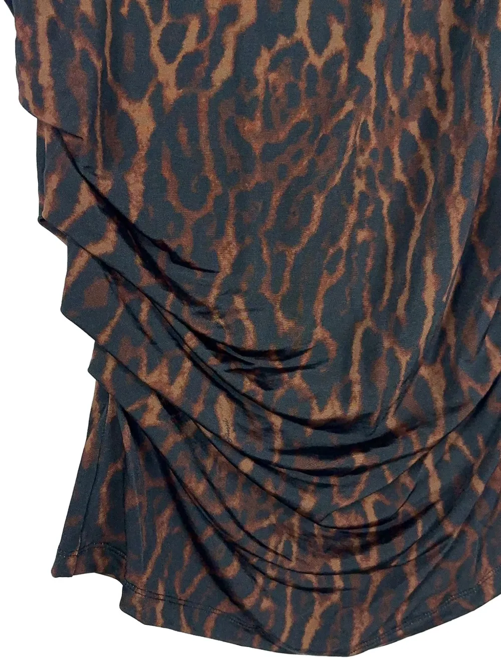 GANNI leopard-print draped blouse Bruin