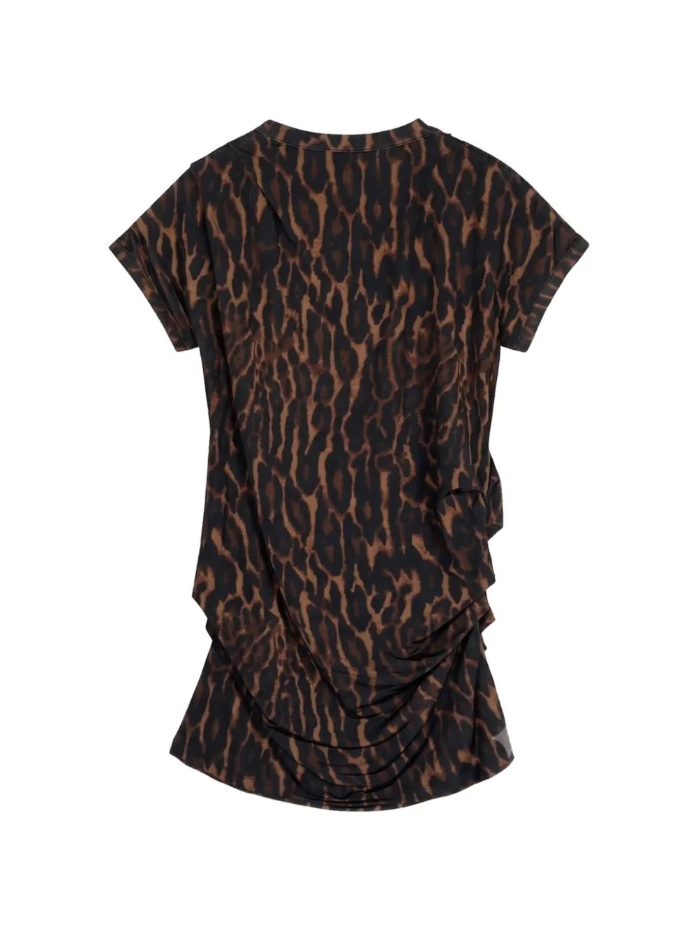 GANNI leopard-print draped blouse Bruin