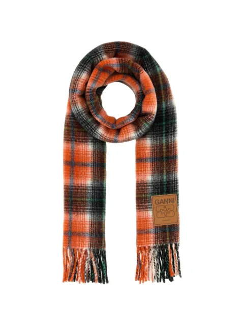 GANNI scarf in check wool