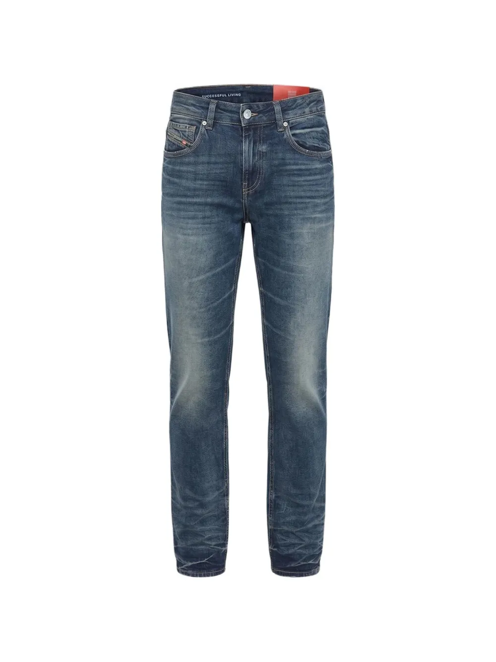 Diesel faded-effect zip-detail jeans - Blu