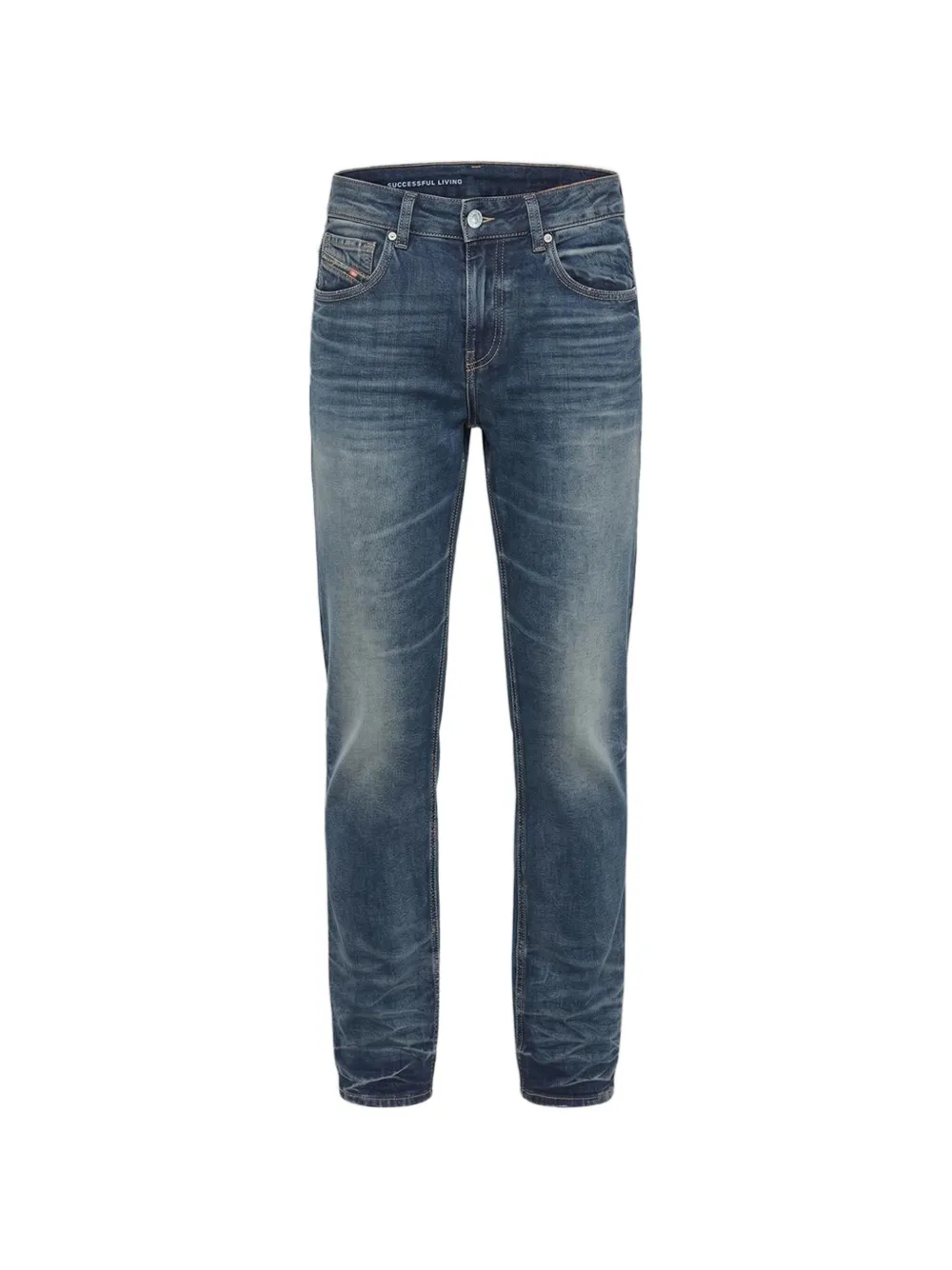 Diesel Jeans met vervaagd effekt en ritsdetail Blauw