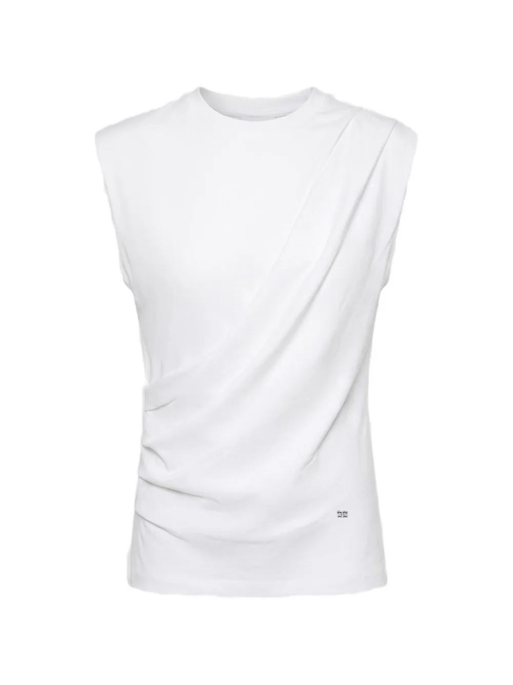 GANNI top in draped jersey Wit