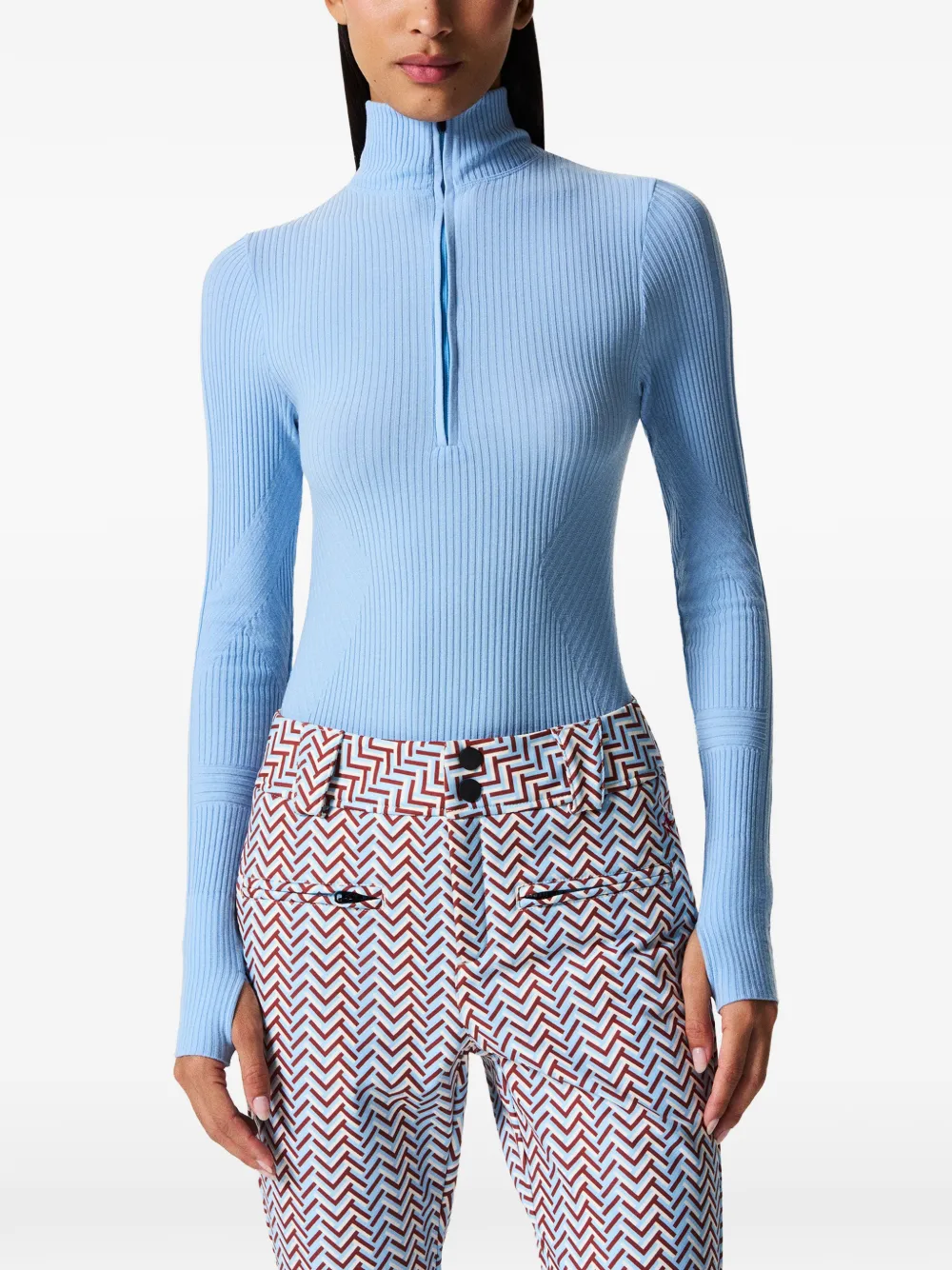 Perfect Moment Wool-blend Base-layer Bodysuit in Blue, view 2