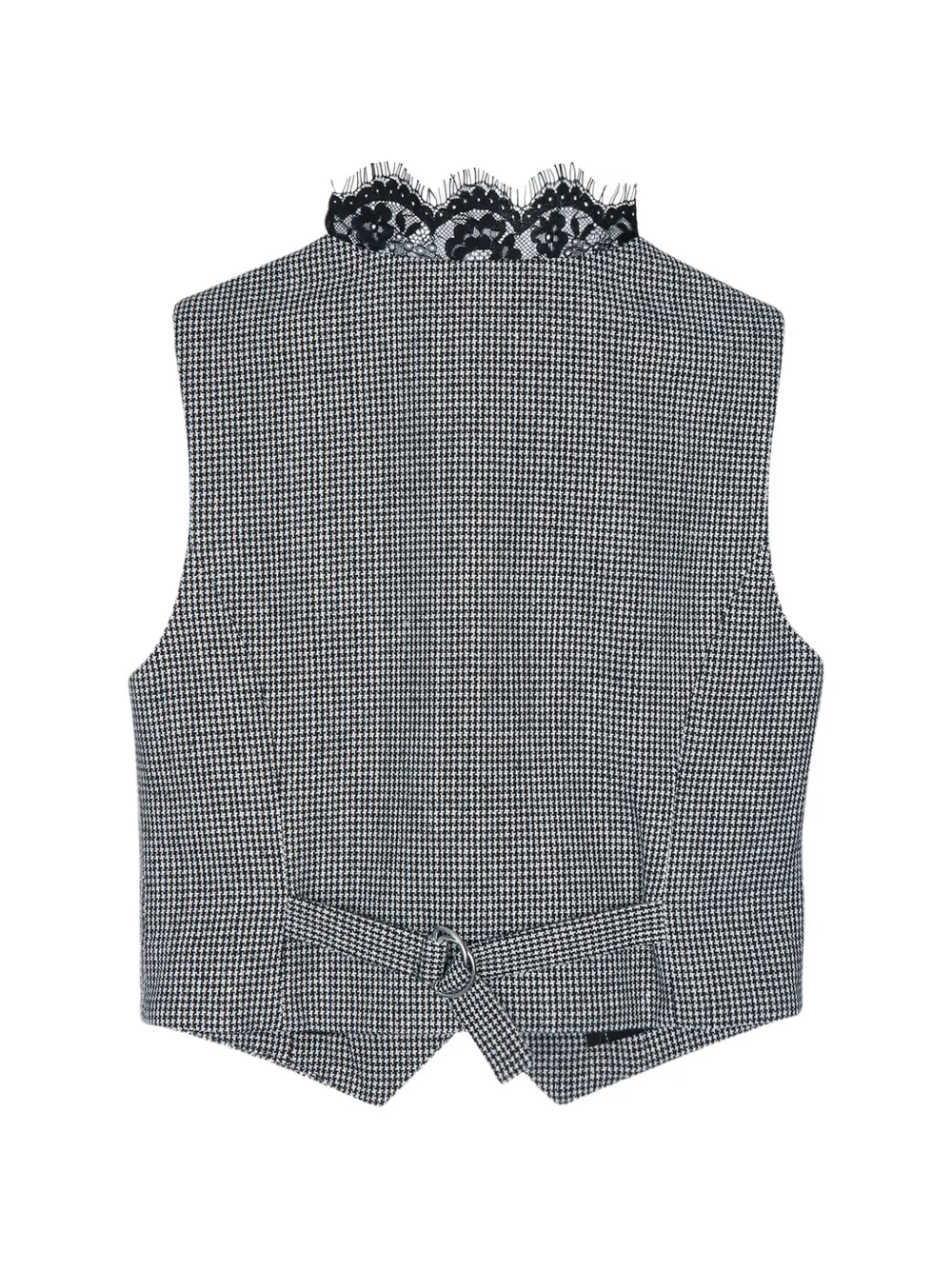 ERMANNO FIRENZE sequin-embellished lace-trim gilet jacket Zwart
