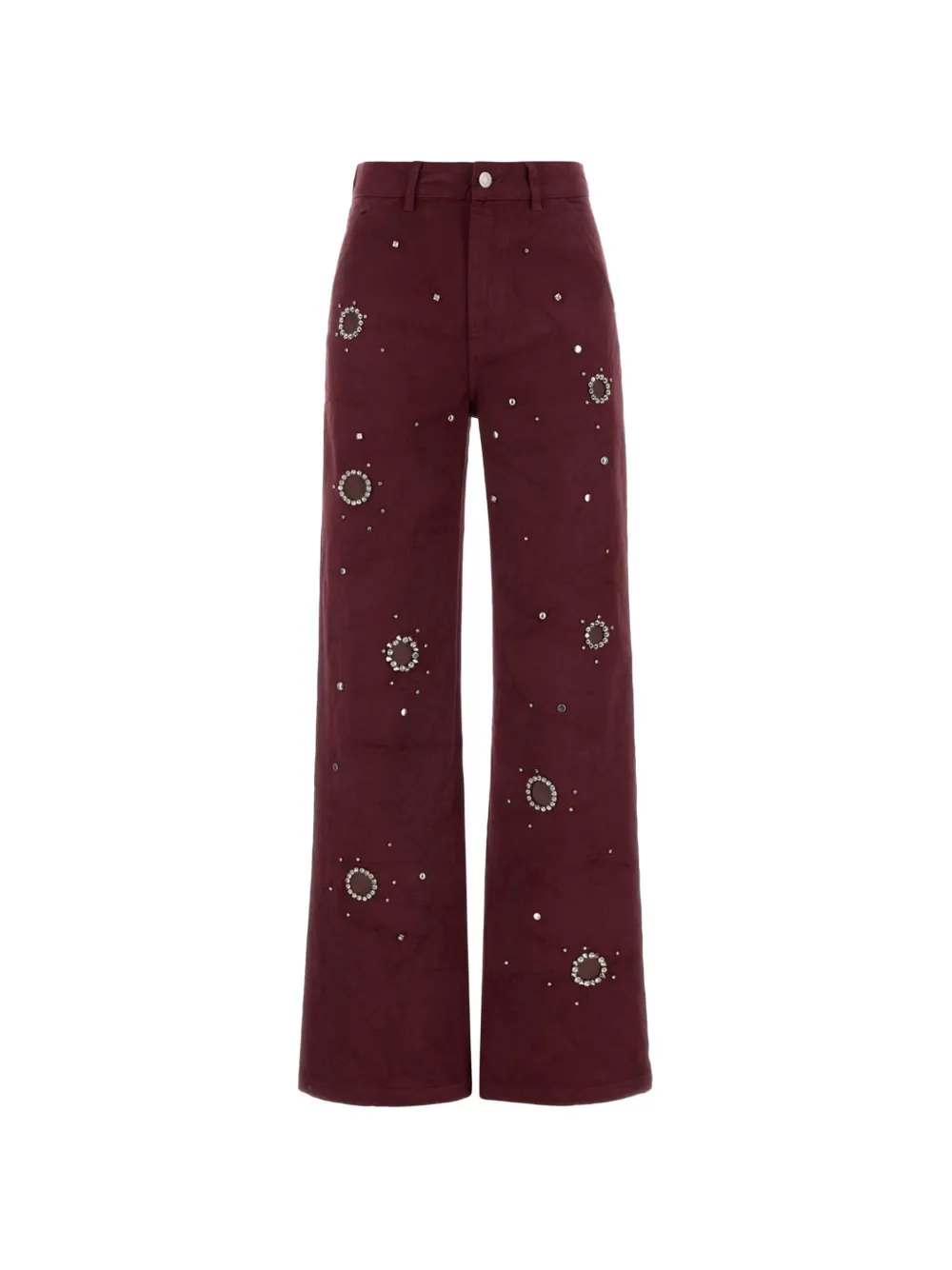 DES PHEMMES crystal-embellished cargo pants - Rosso
