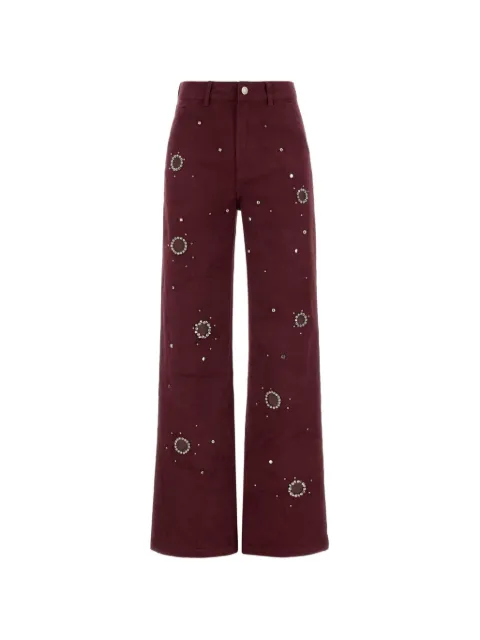 DES PHEMMES crystal-embellished cargo pants