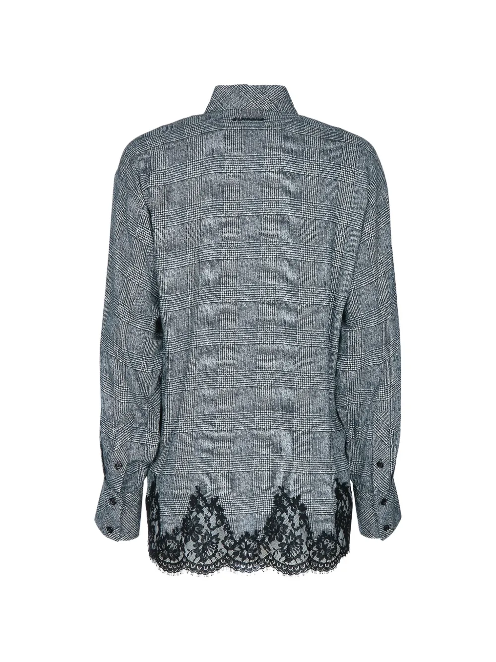 ERMANNO FIRENZE lace-trim patterned shirt Grijs