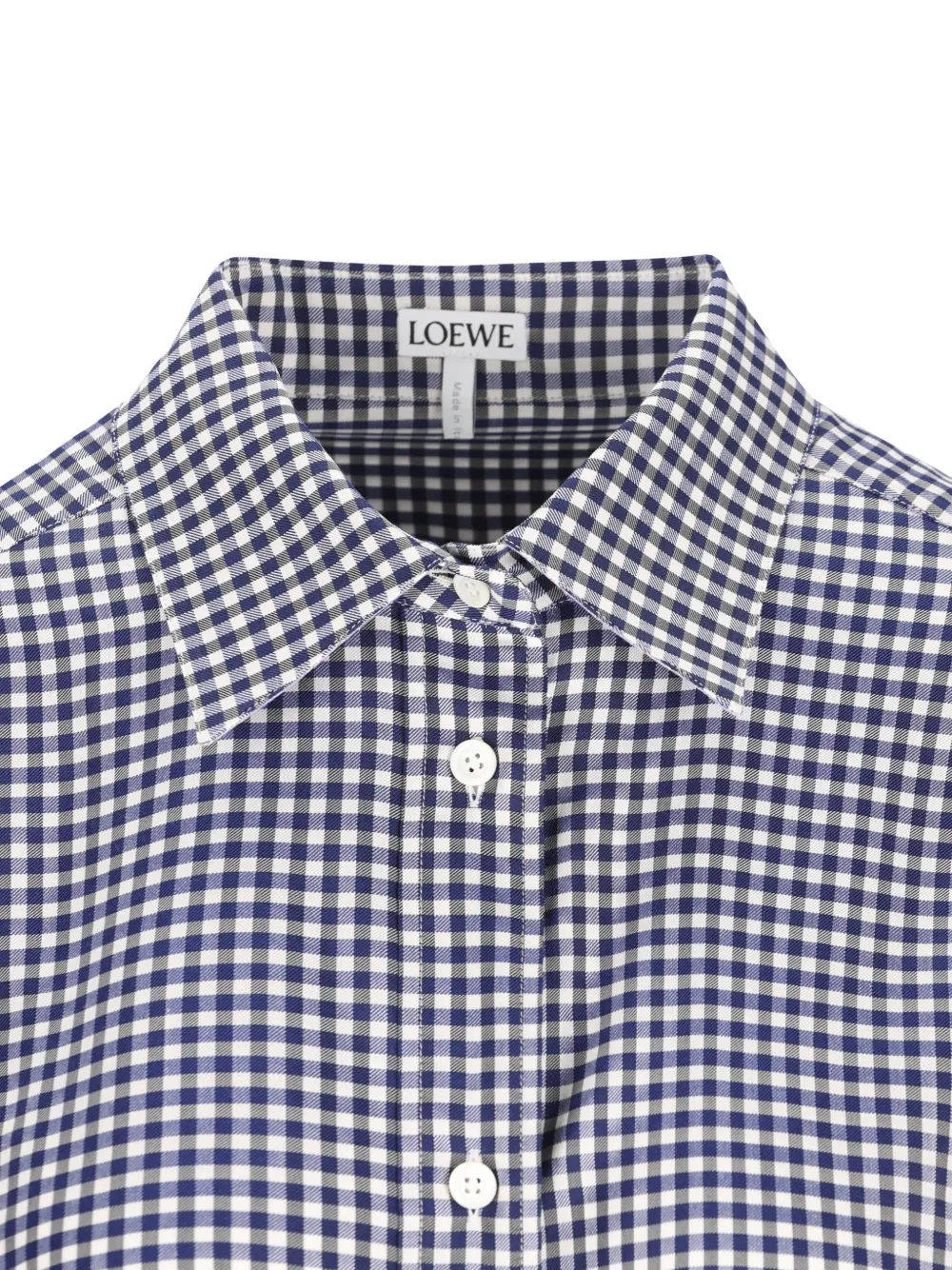 LOEWE Overhemd met gingham-ruit en borduurwerk Blauw