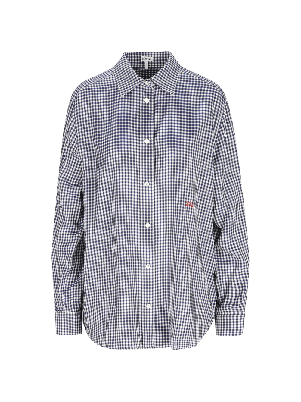 LOEWE chemise à carreaux vichy brodée - Bleu LOEWE chemise à carreaux vichy brodée - Bleu