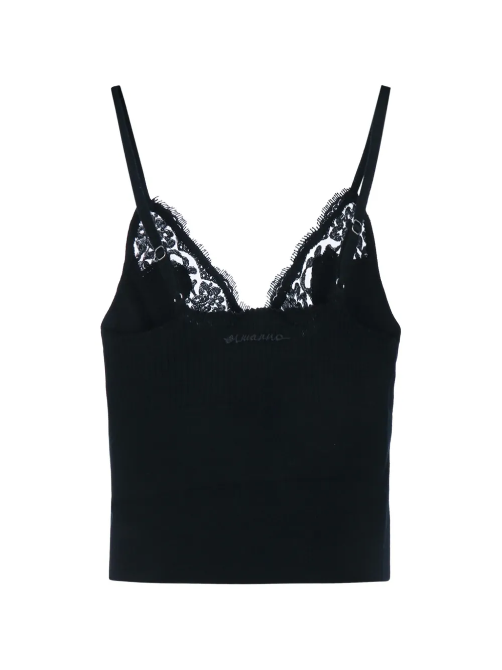 ERMANNO FIRENZE lace-trim top Zwart