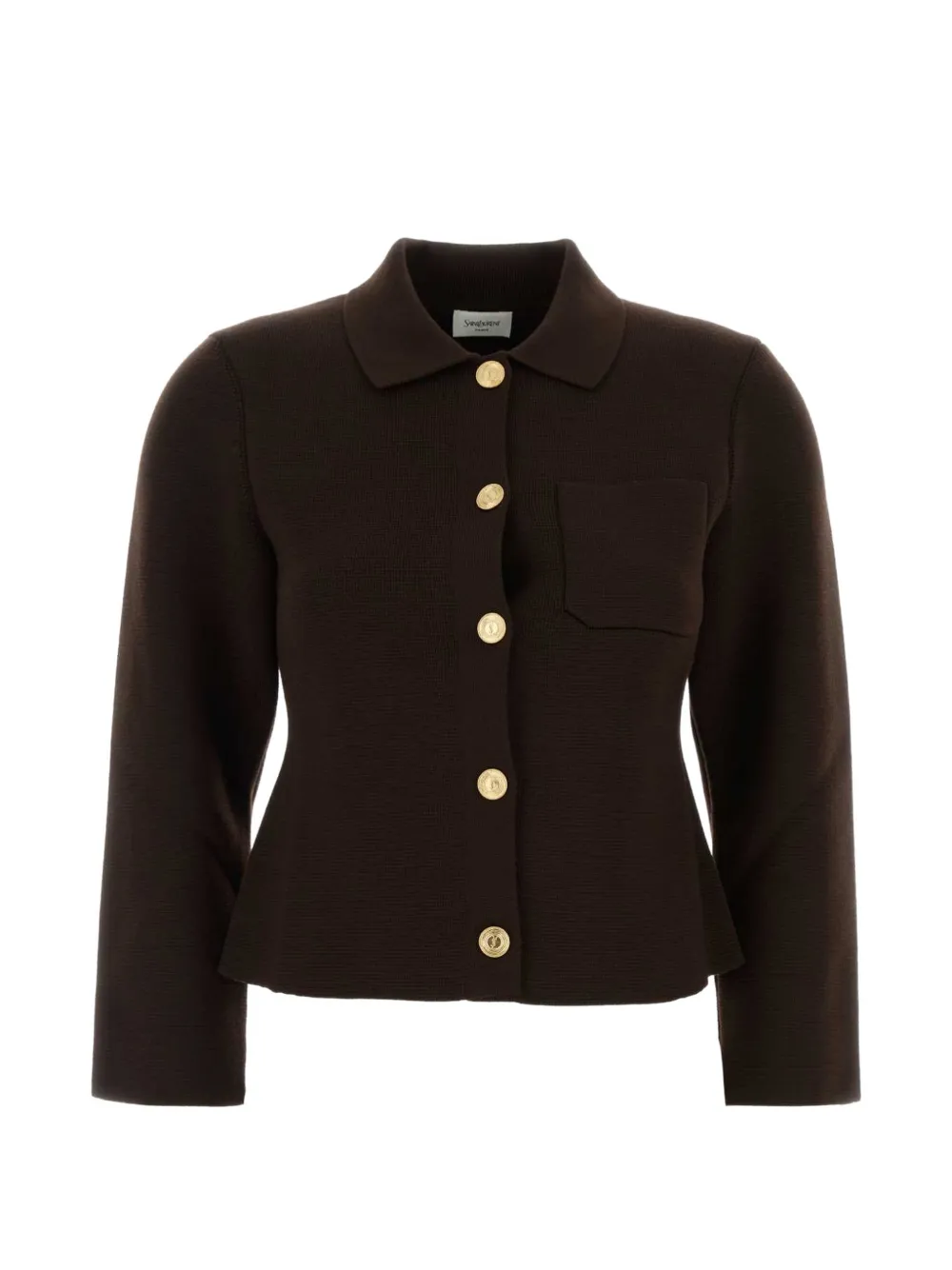 Saint Laurent button-up wool cardigan - Brown