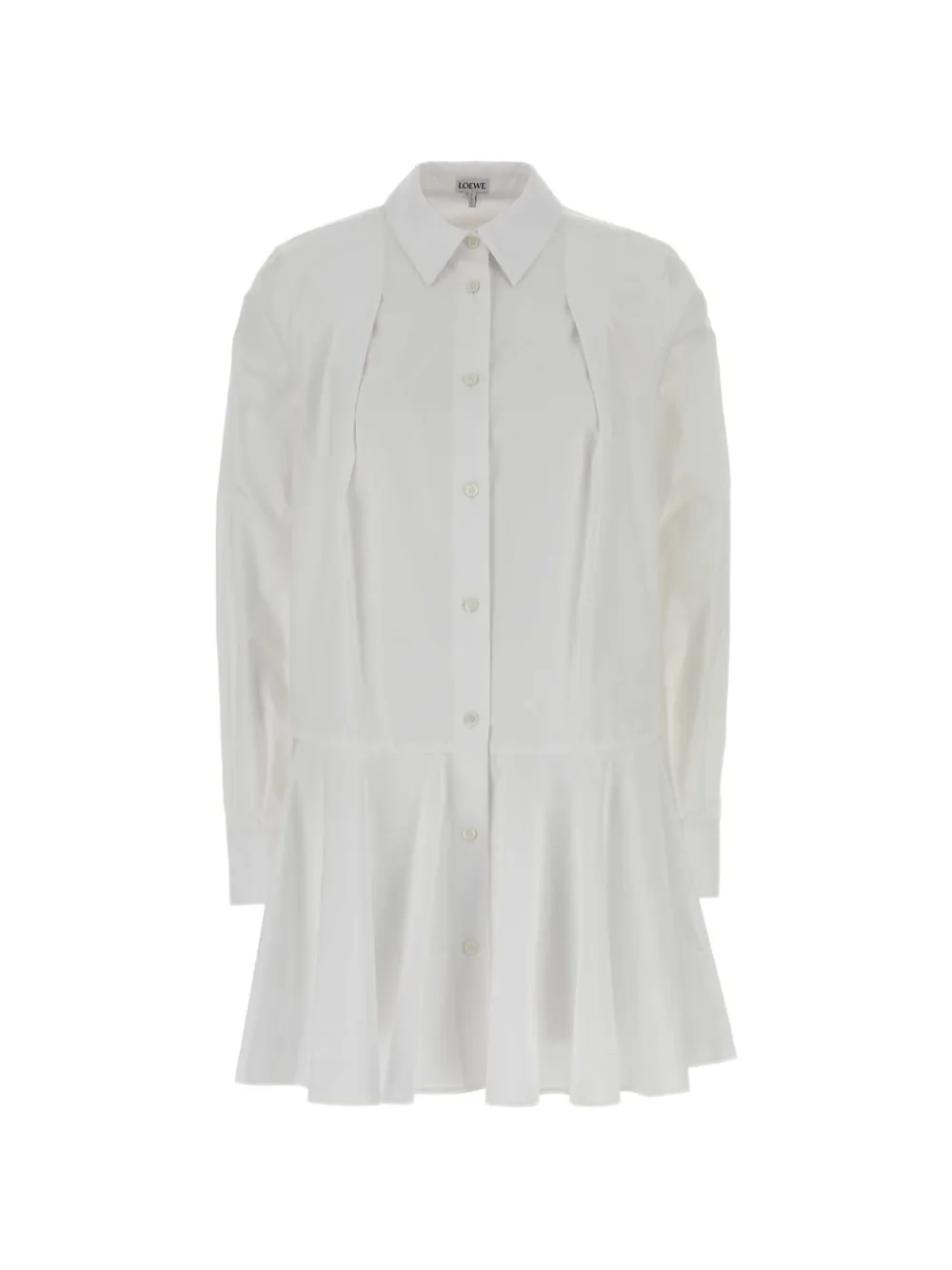 LOEWE pleated-skirt mini shirt dress