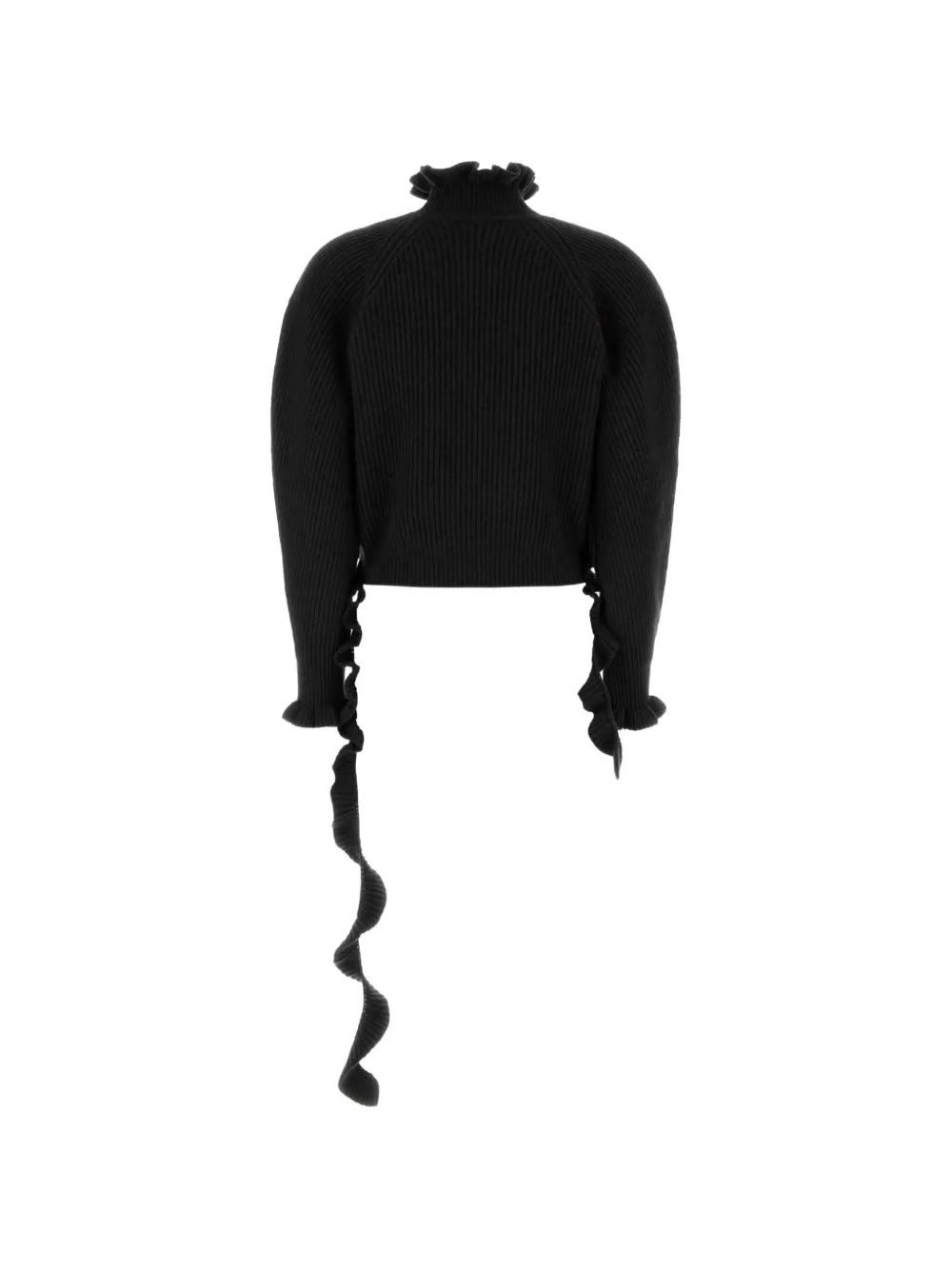 Blumarine Ribgebreide trui met ruches Zwart