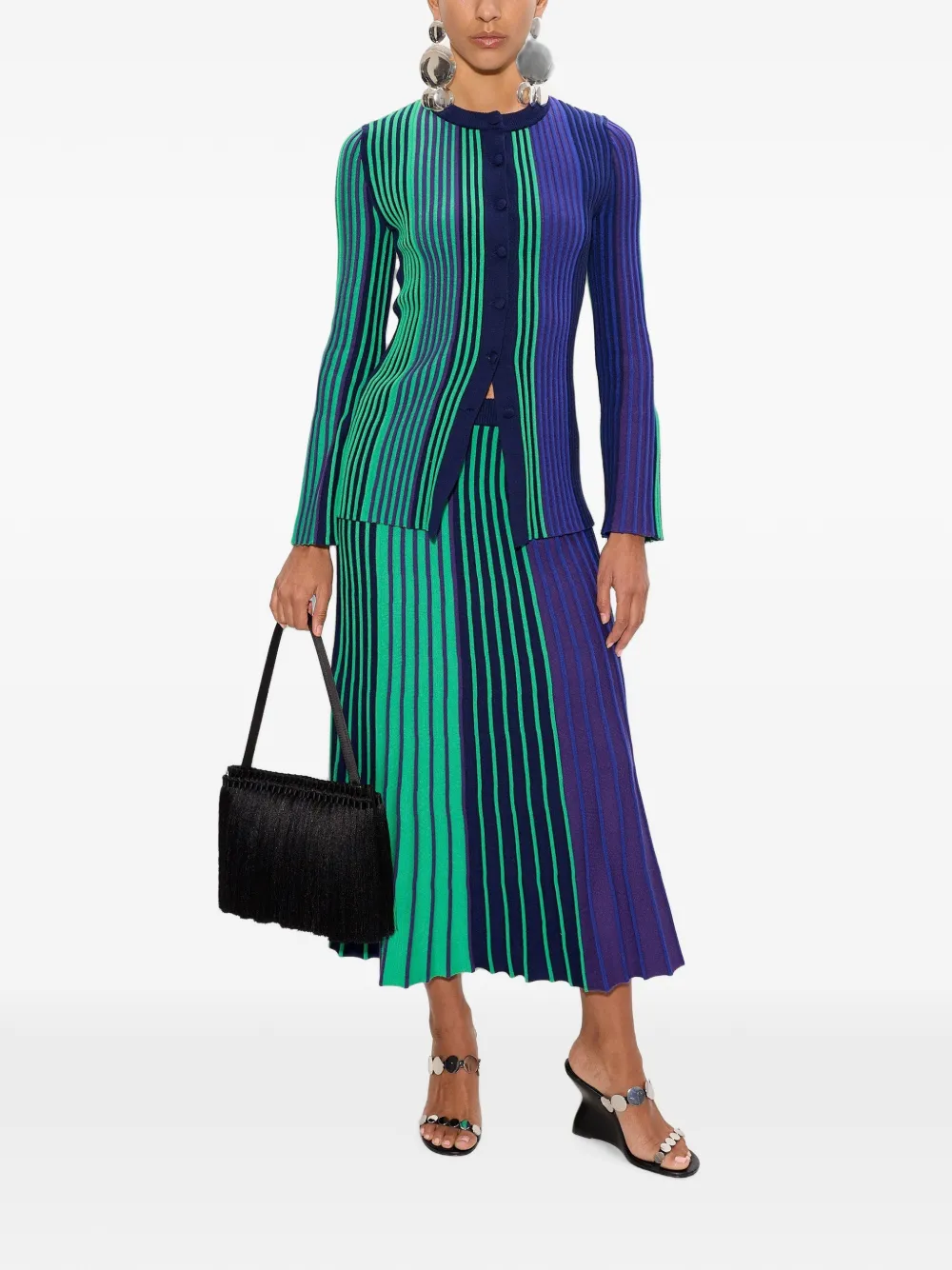 Simon Miller Celia ribgebreide midi-rok Groen