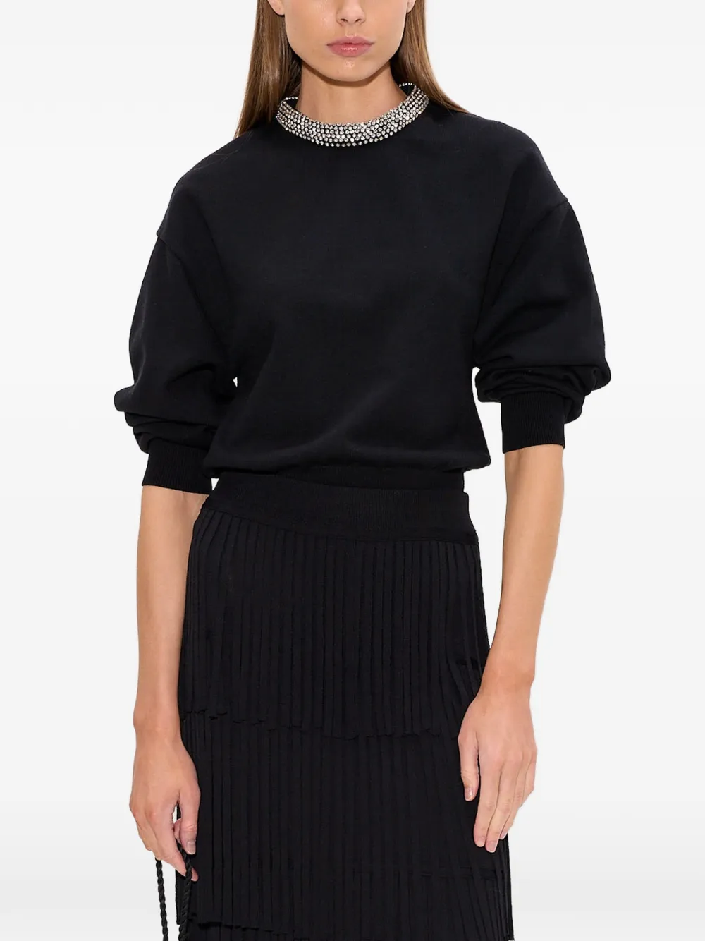 Simon Miller Lillian Crystal-embellished Sweater In Black