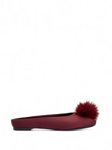Simon Miller Riad pom-pom satin mules
