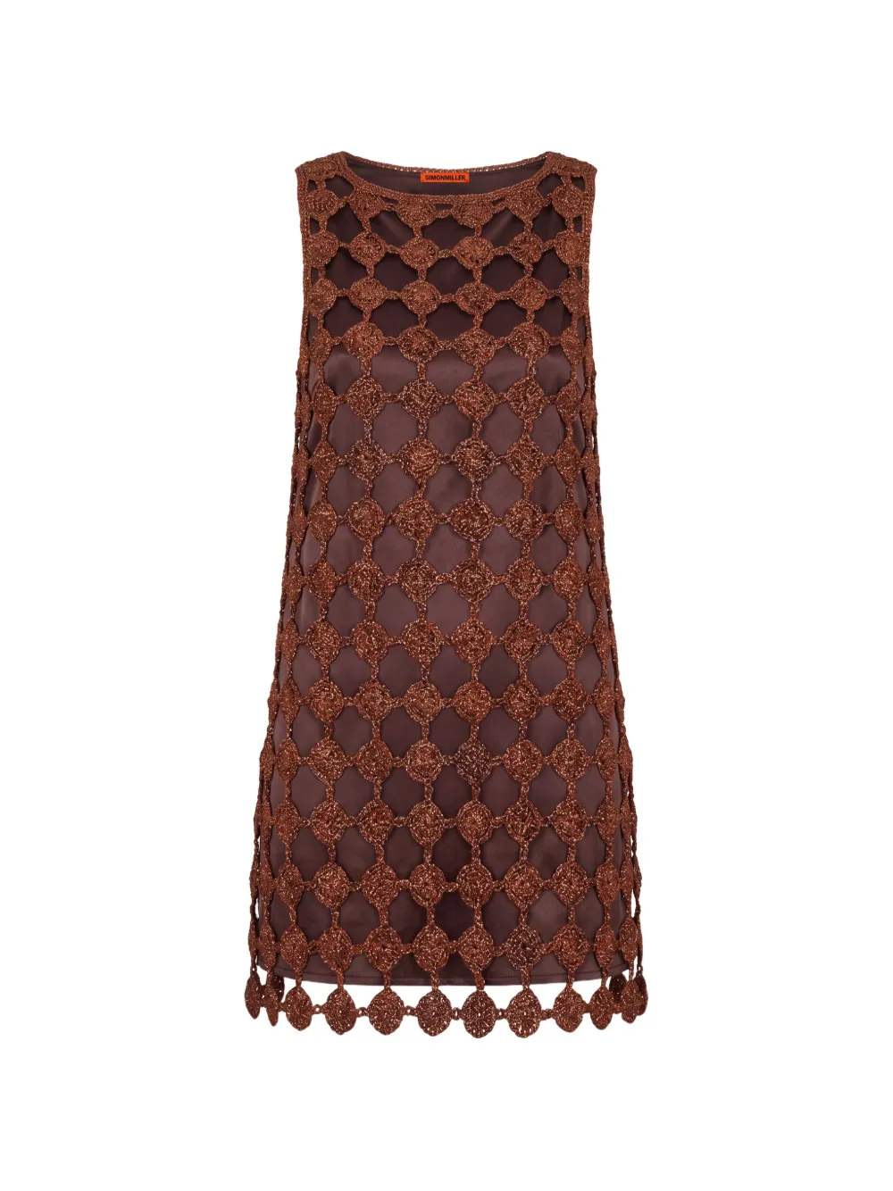 Simon Miller robe courte Sina en crochet - Marron