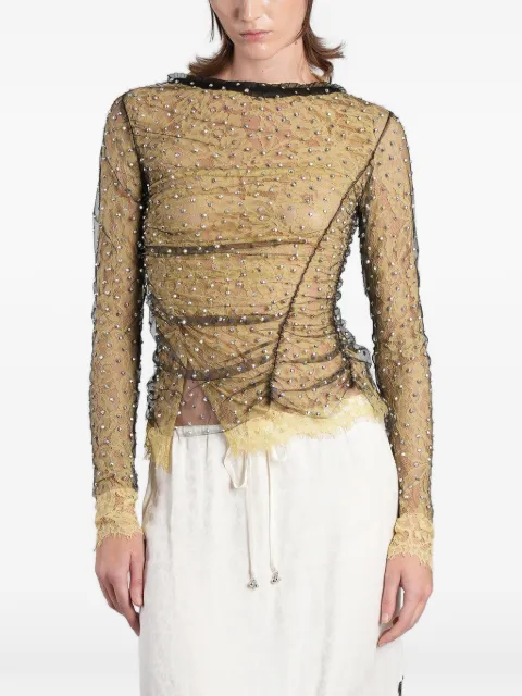 SIEDRES Faye crystal-embellished ruched top