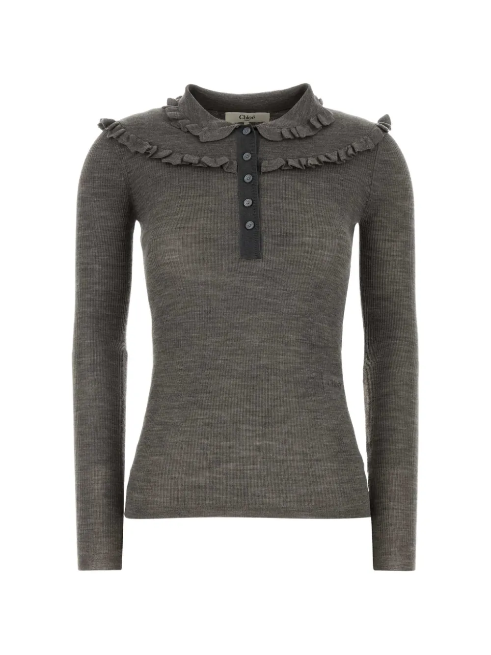 Chloé ruffled Henley top