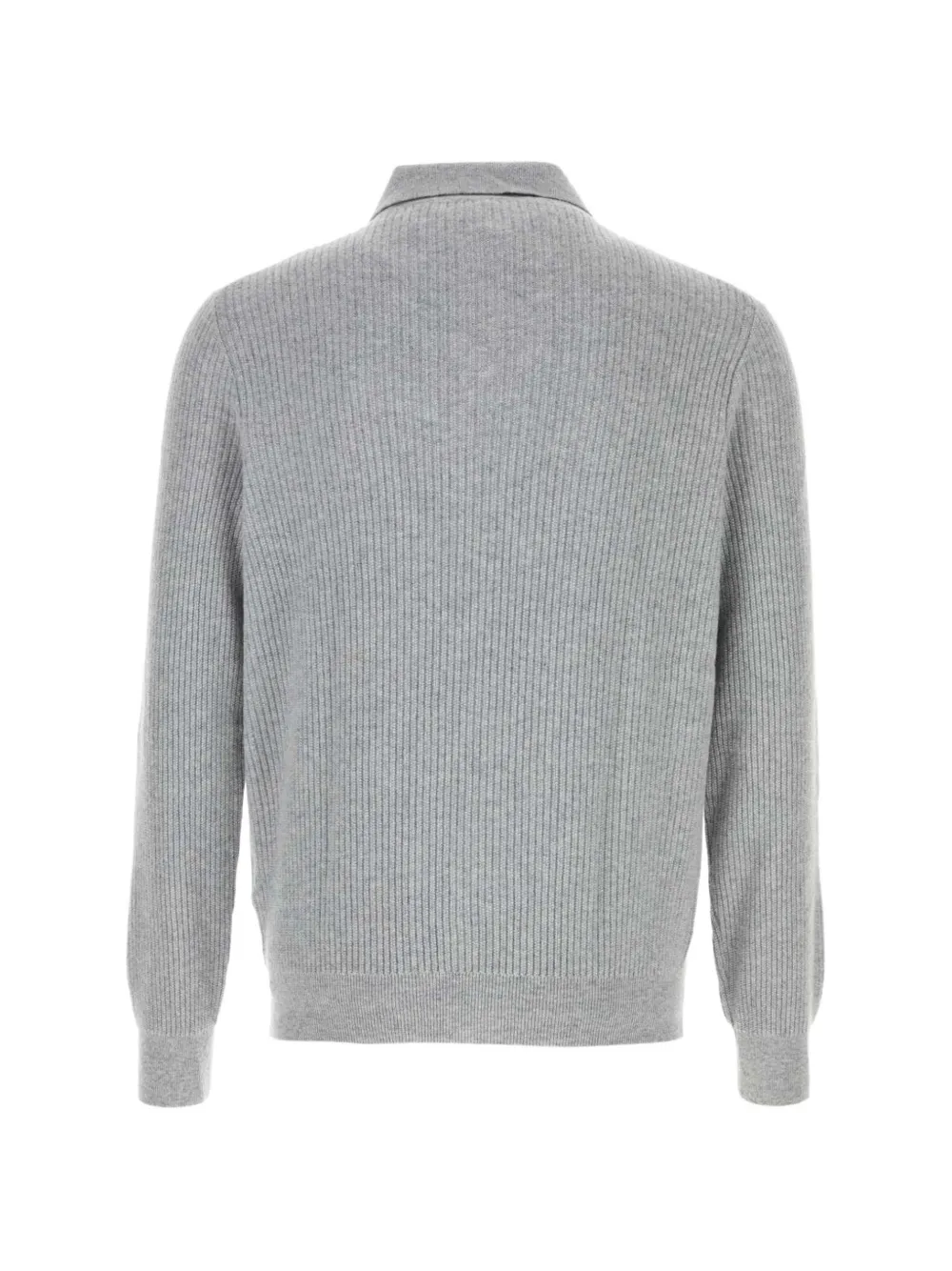 Fedeli Ribgebreid poloshirt Grijs