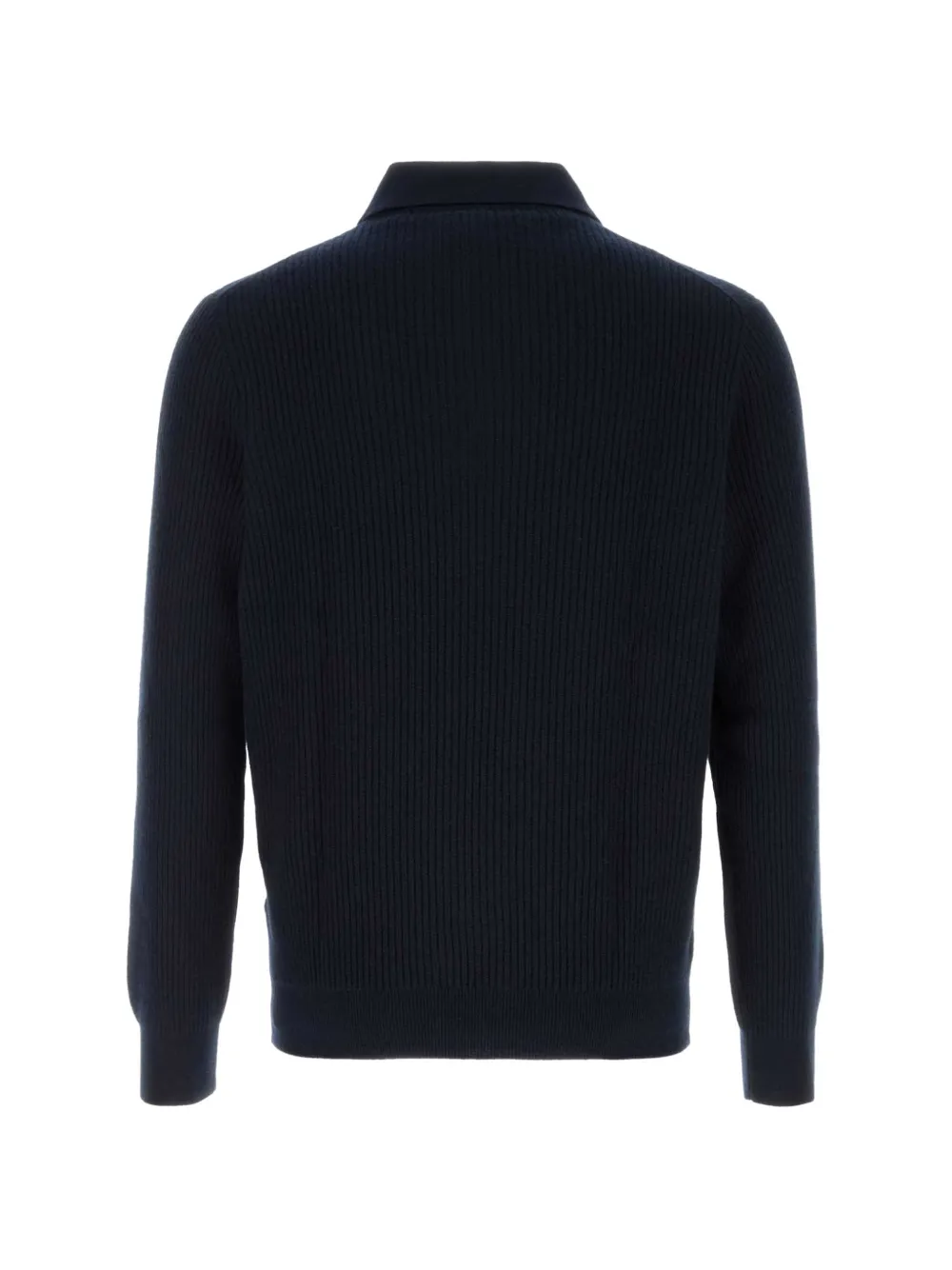 Fedeli Ribgebreid poloshirt Blauw