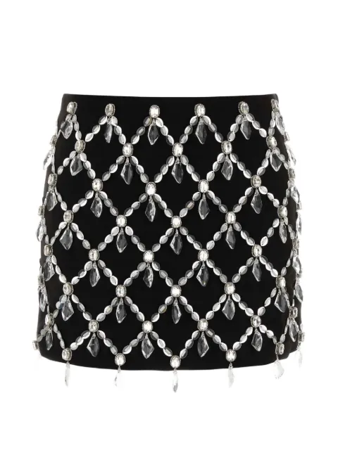 DES PHEMMES crystal-embellished gabardine skirt