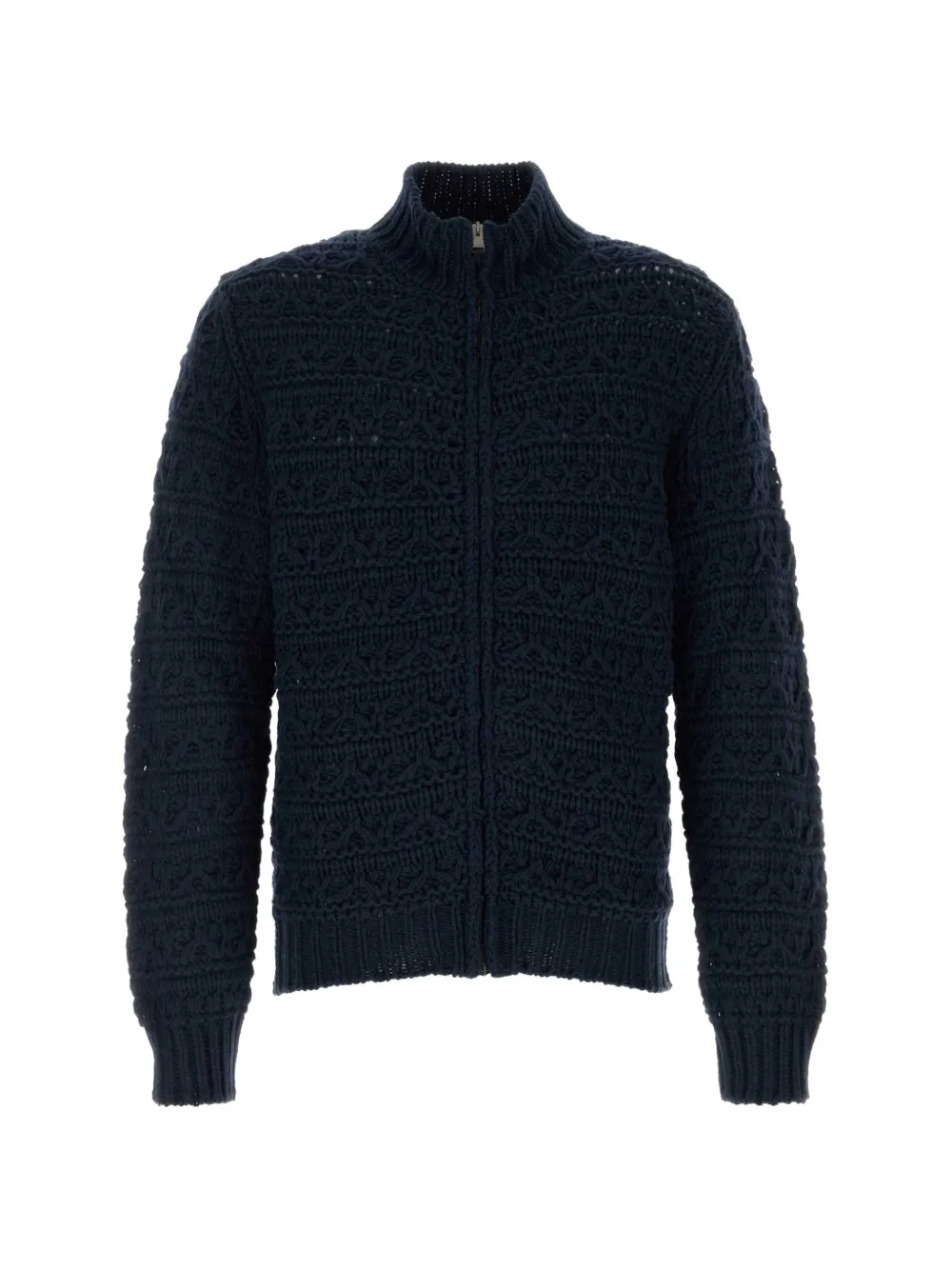 Canali cable-knit zip-up cardigan - Blu