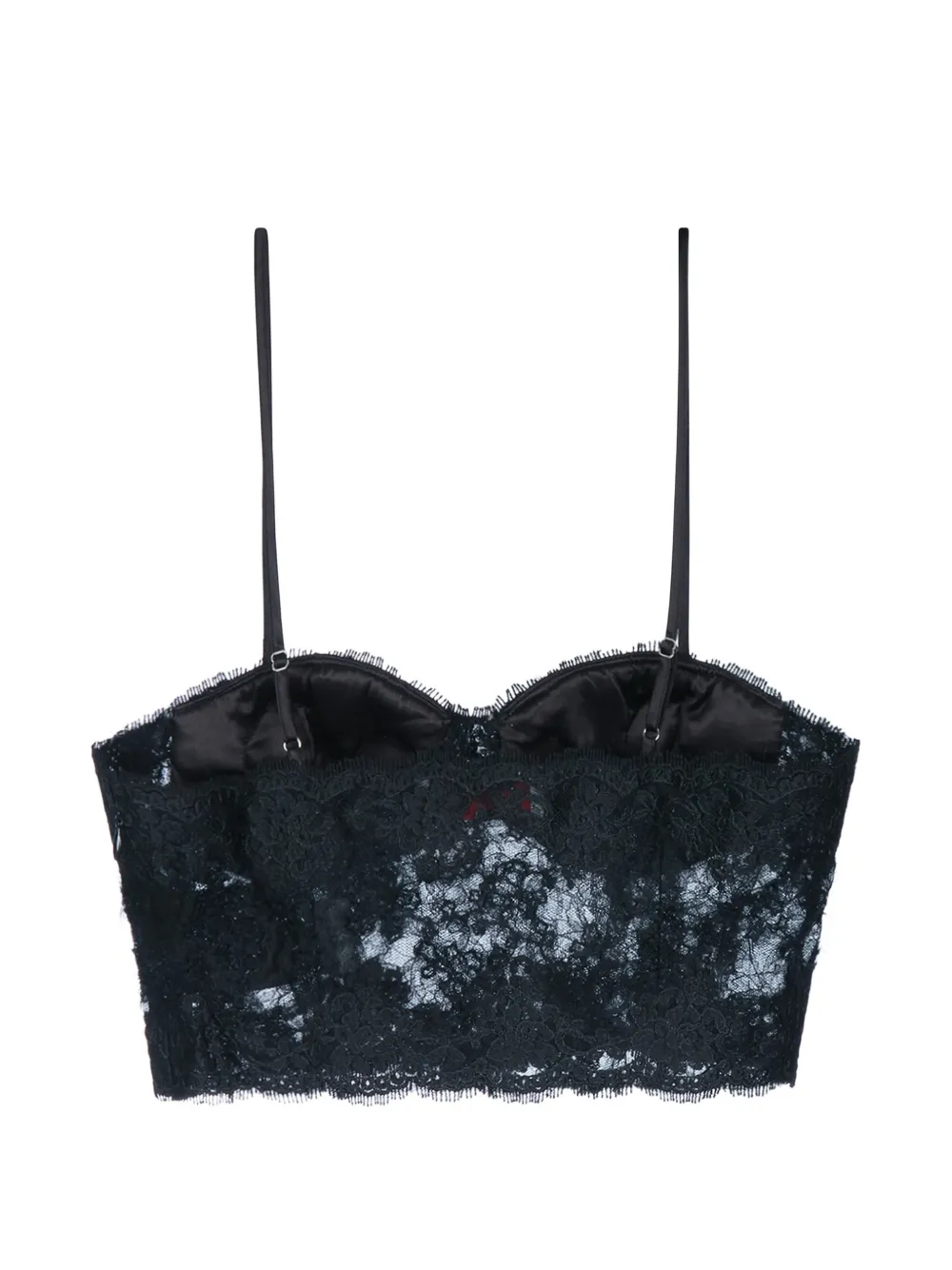 ERMANNO FIRENZE lace-panelled cropped top Zwart