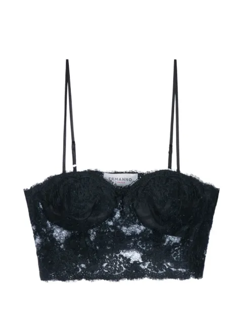 ERMANNO FIRENZE lace-panelled cropped top