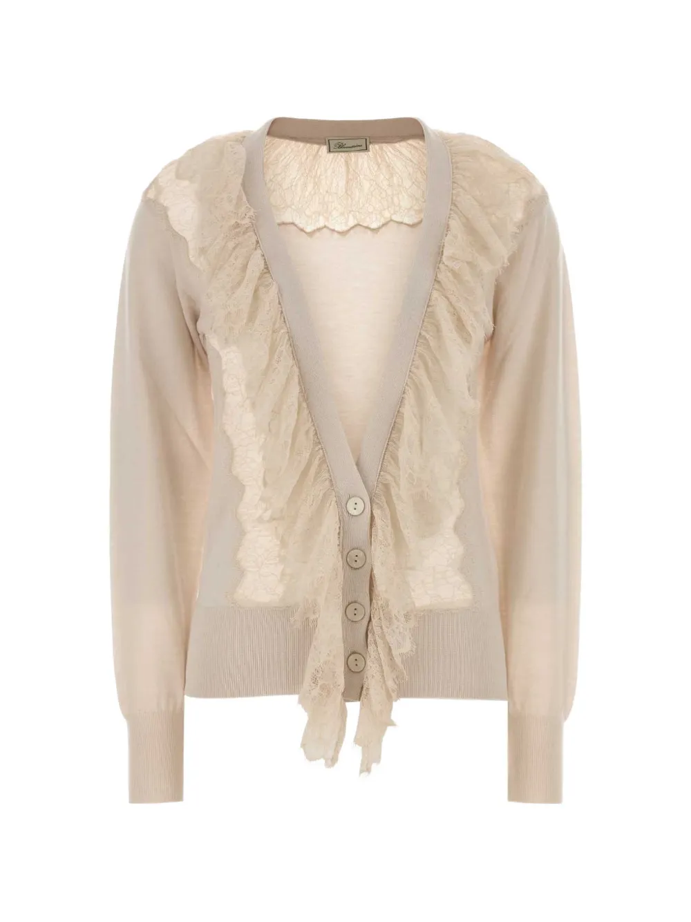 Blumarine lace-trim ruffled cardigan