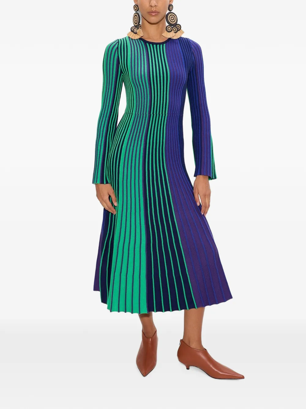 Simon Miller Celia gestreepte midi-jurk Blauw