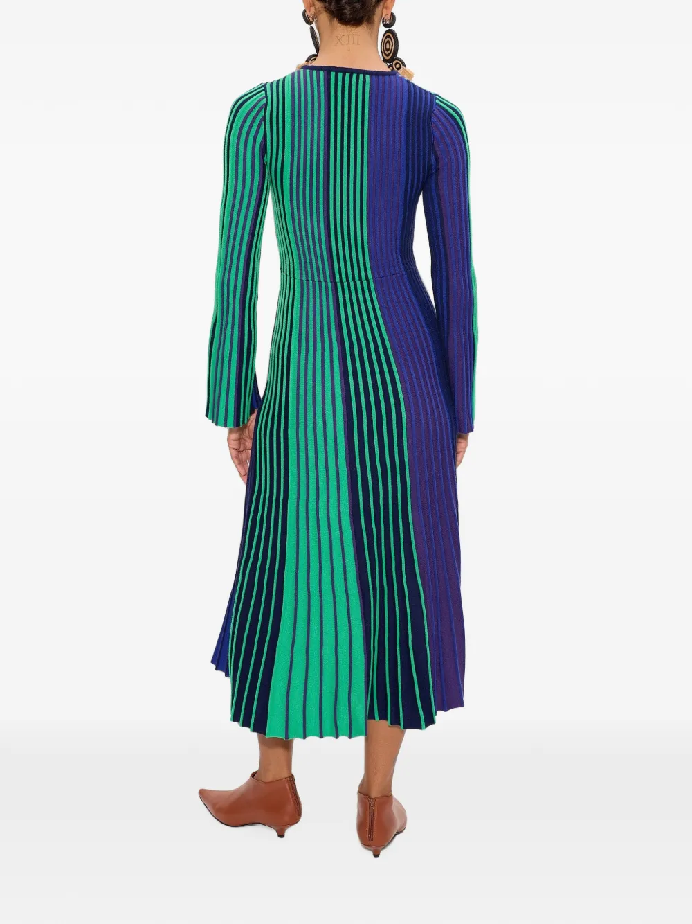 Simon Miller Celia gestreepte midi-jurk Blauw