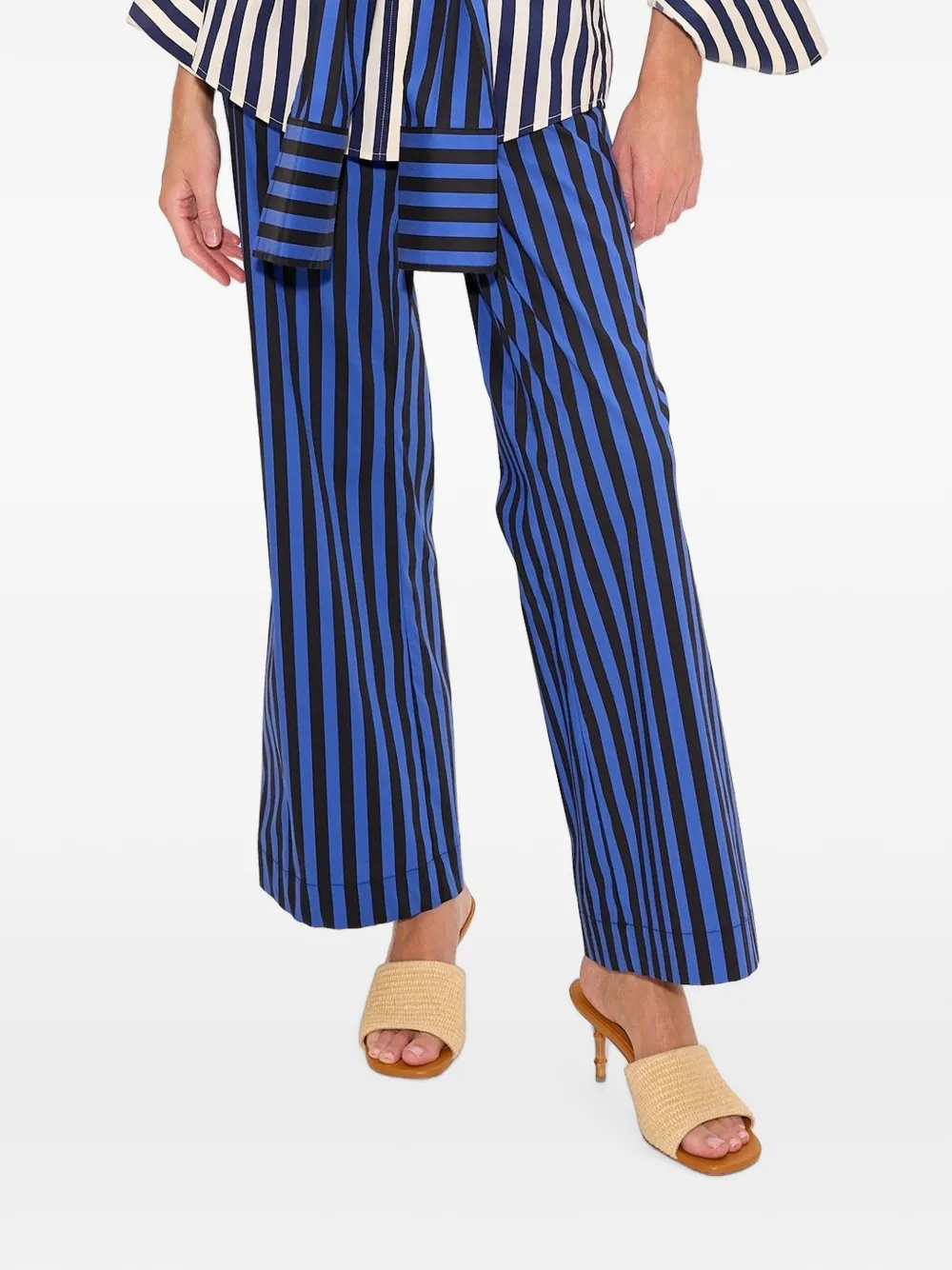 Simon Miller Pia gestreepte popeline broek Blauw