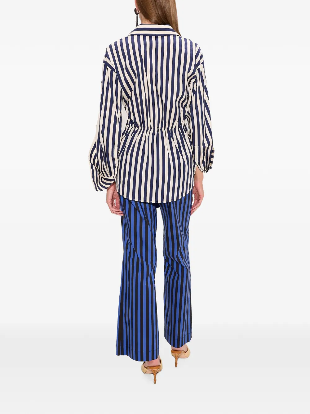 Simon Miller Pia gestreepte popeline broek Blauw