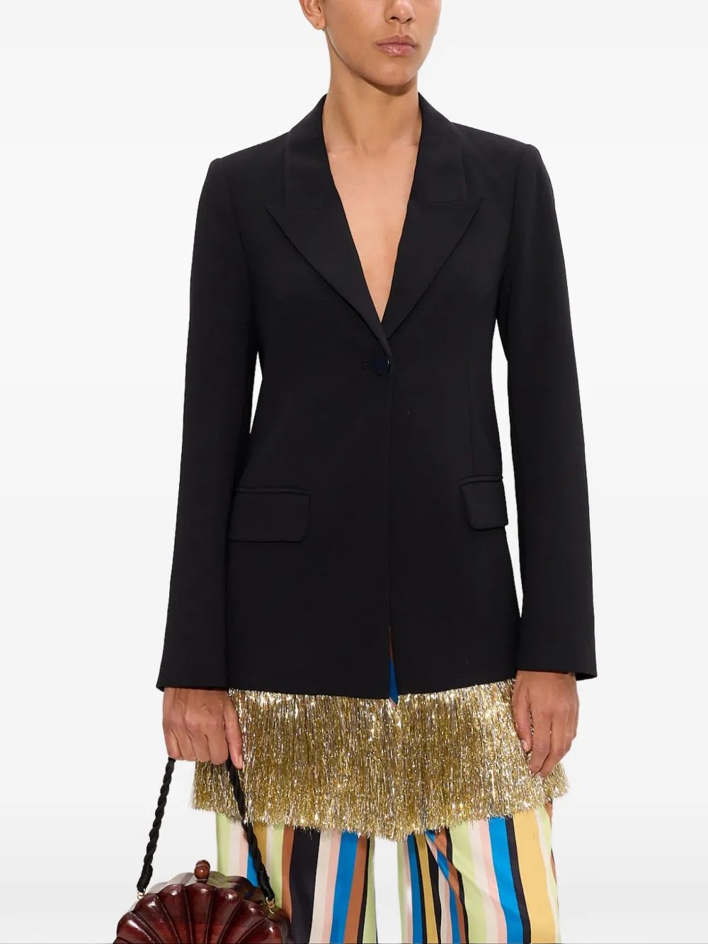 Simon Miller Odette blazer met franje afwerking Zwart