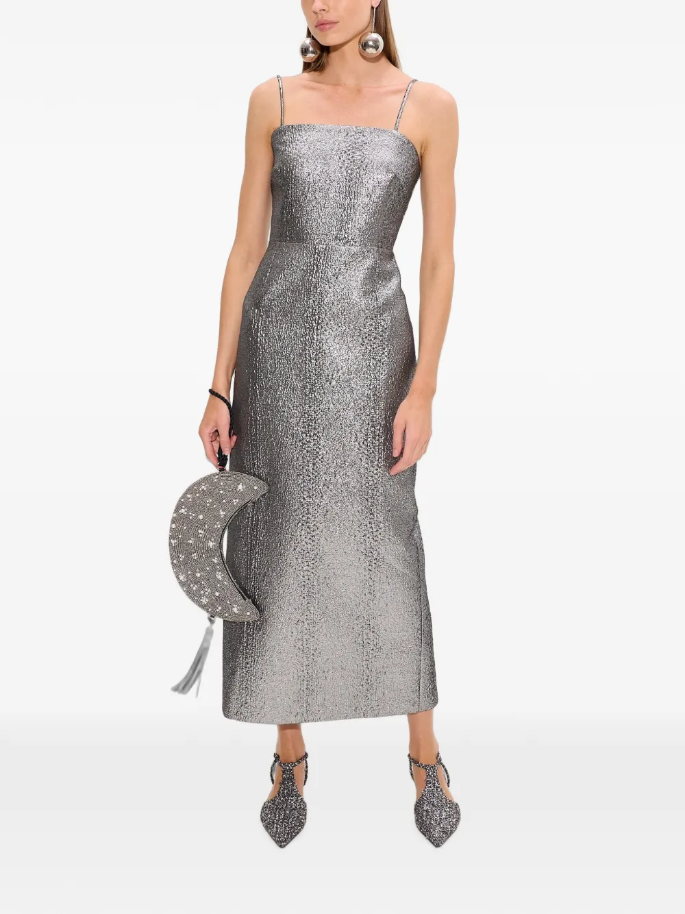 Simon Miller Verdelle metallic midi-jurk Zilver