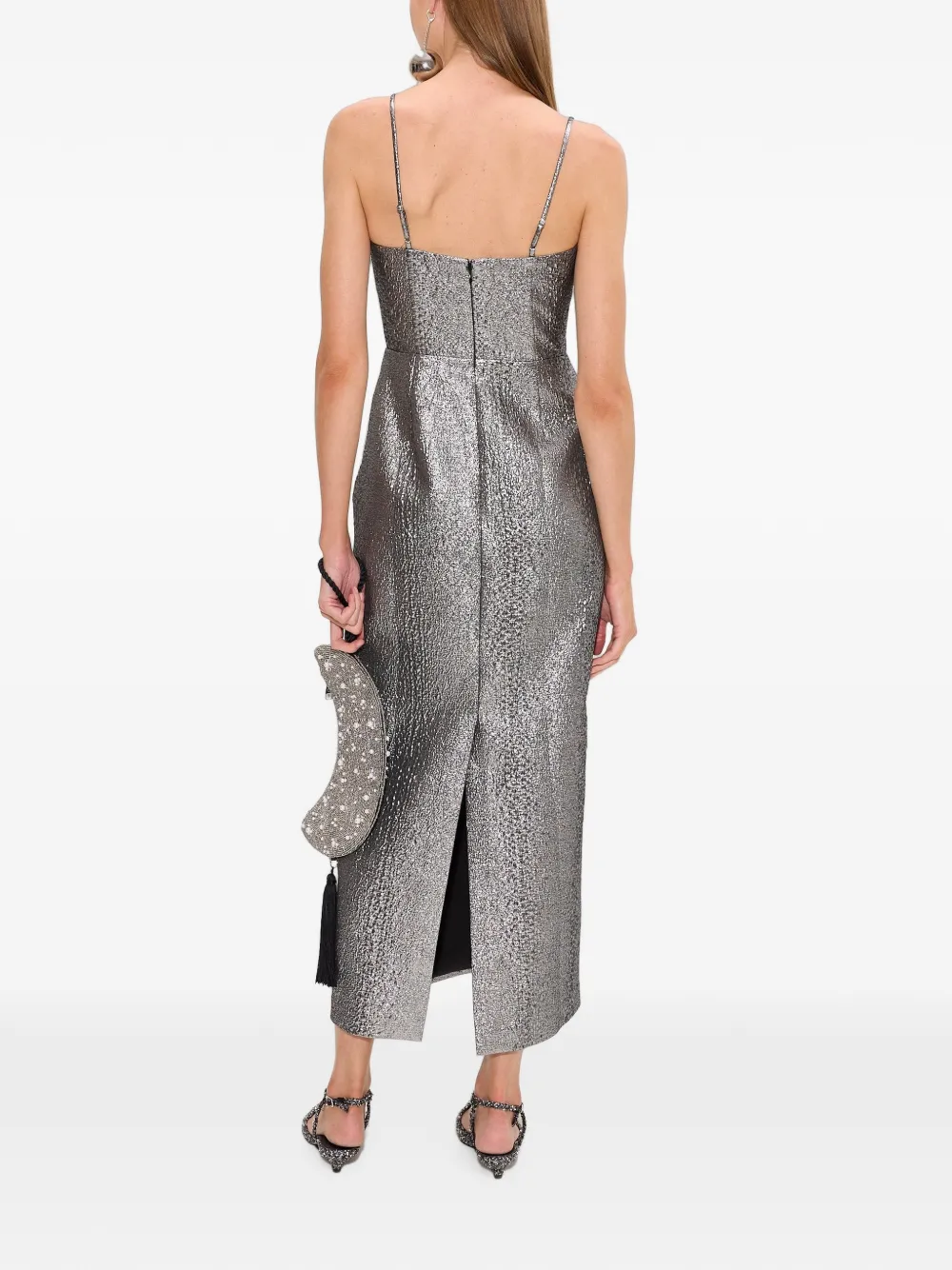 Simon Miller Verdelle metallic midi-jurk Zilver