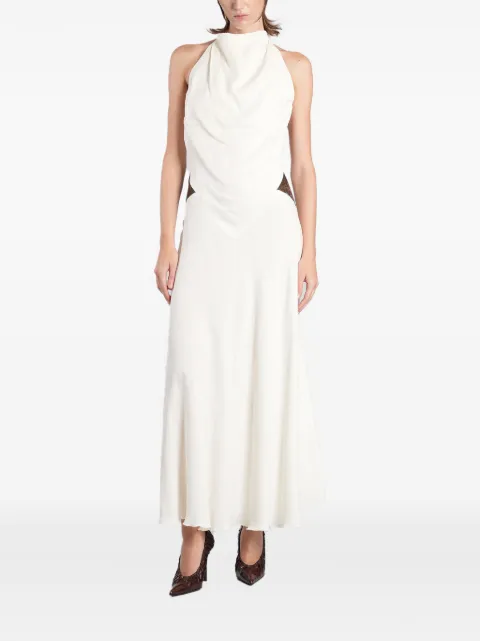 SIEDRES Jeanne halterneck cowl-front maxi dress