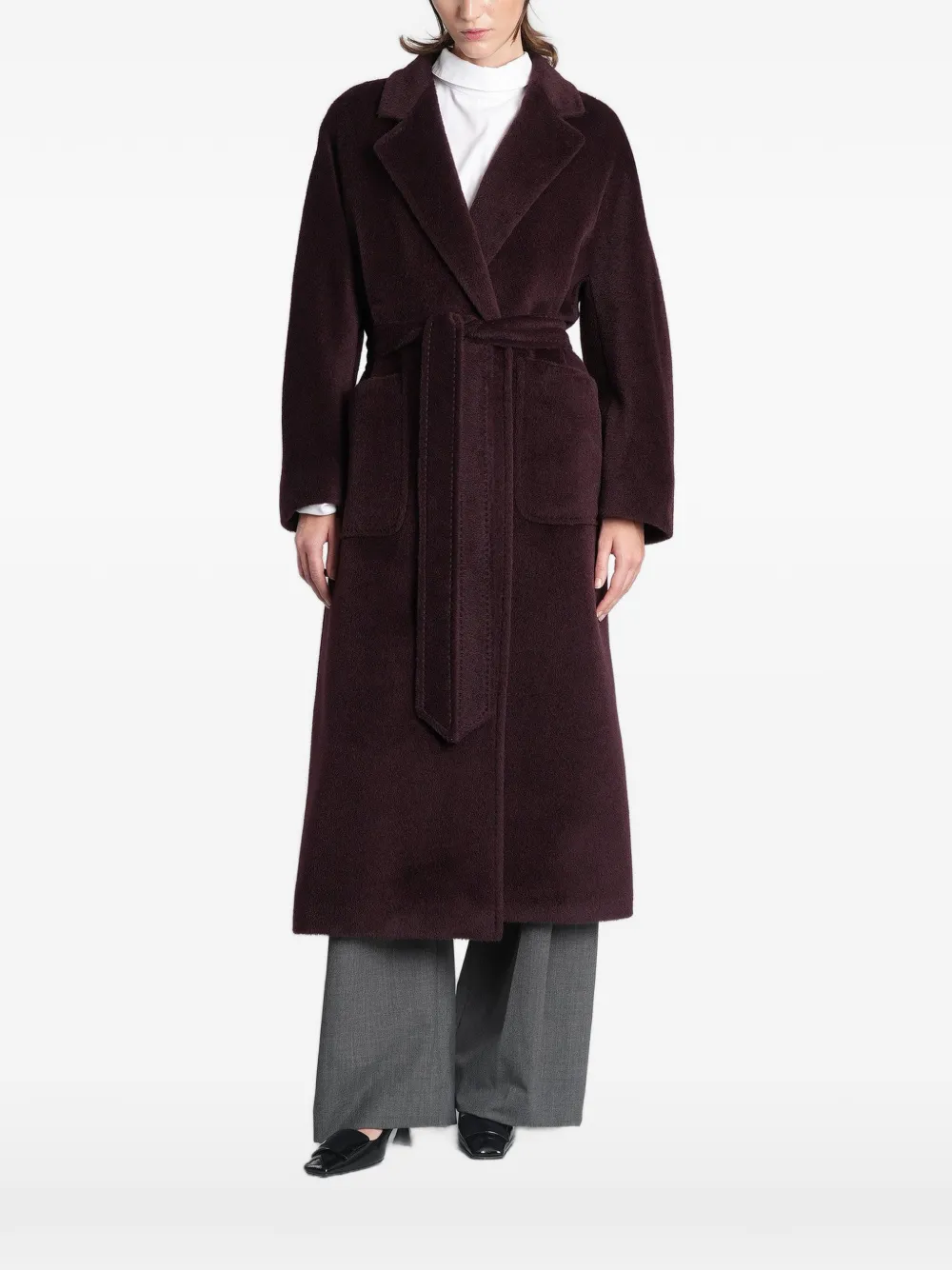 Tagliatore Charlize belted notch-lapel coat - Purple