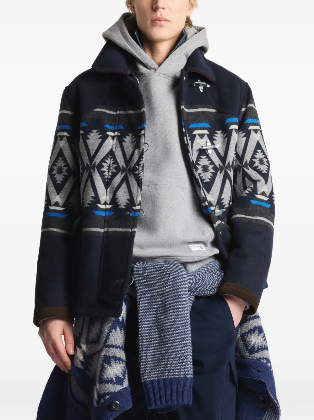 Fay 4 Ganci jacquard archive coat Blauw