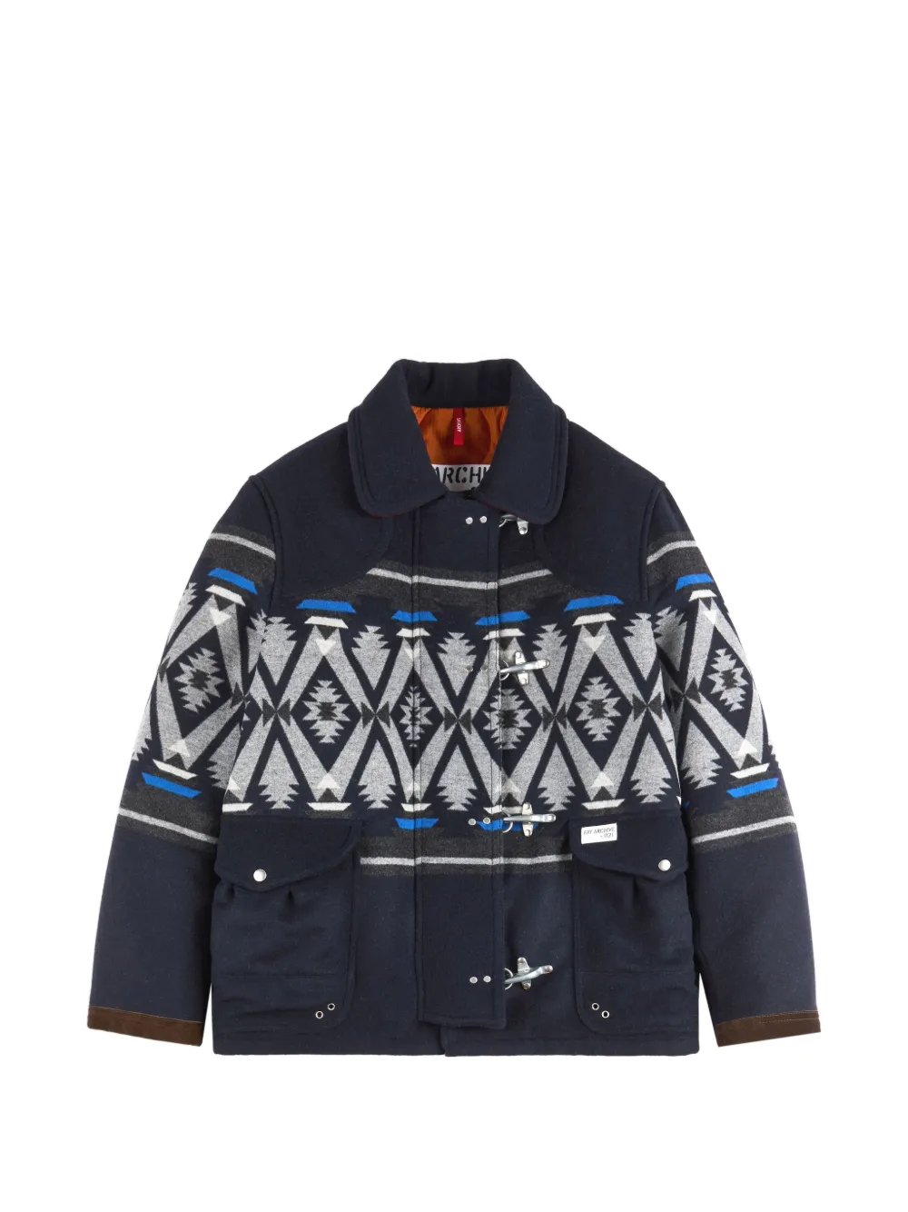 Fay 4 Ganci jacquard archive coat - Blu