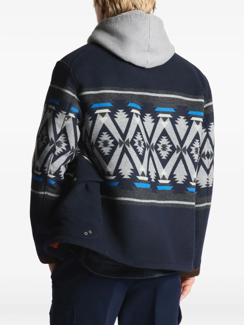 Fay 4 Ganci jacquard archive coat Blauw