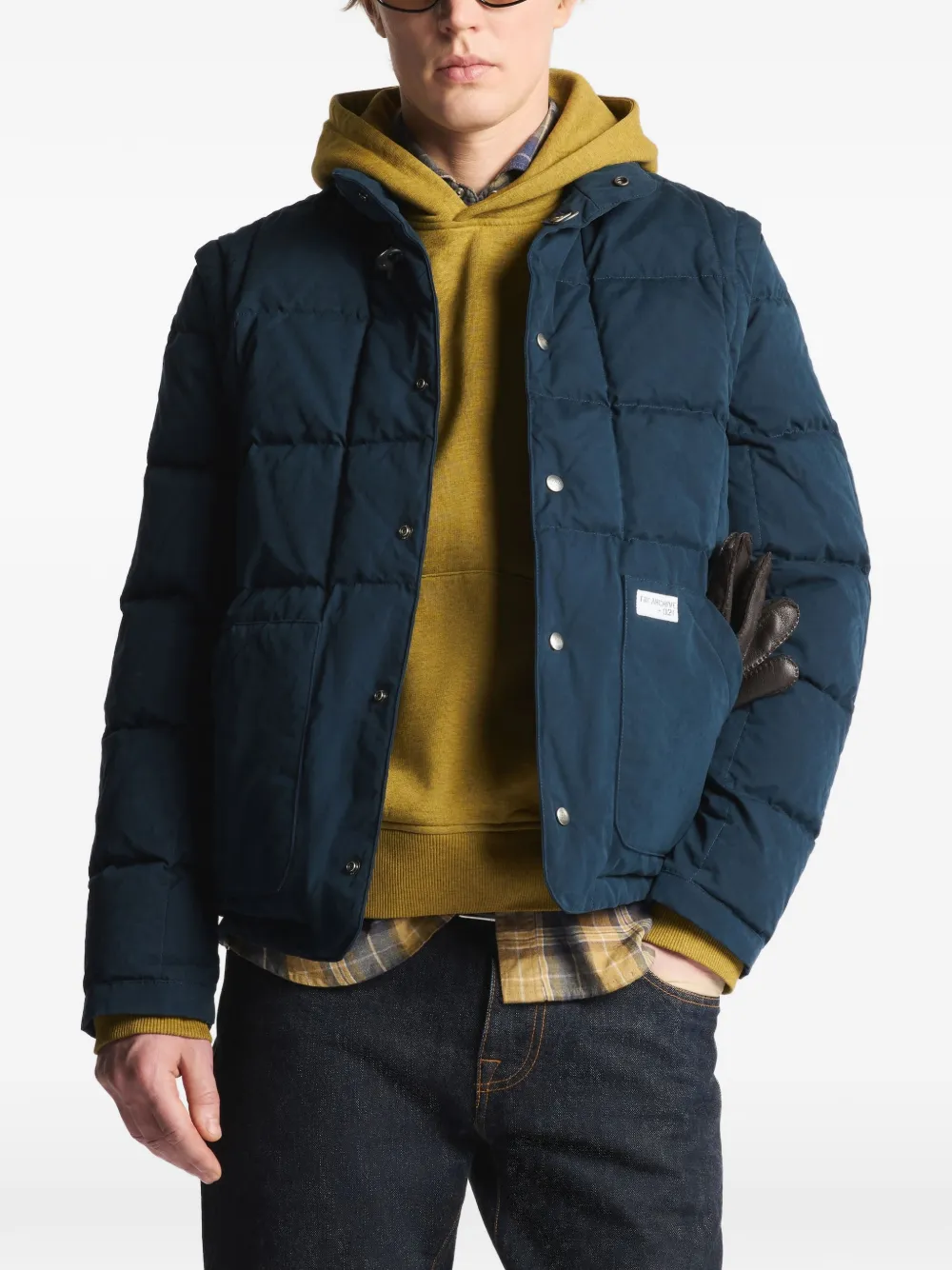 Fay Gewatteerd jack met karabijnsluiting Blauw