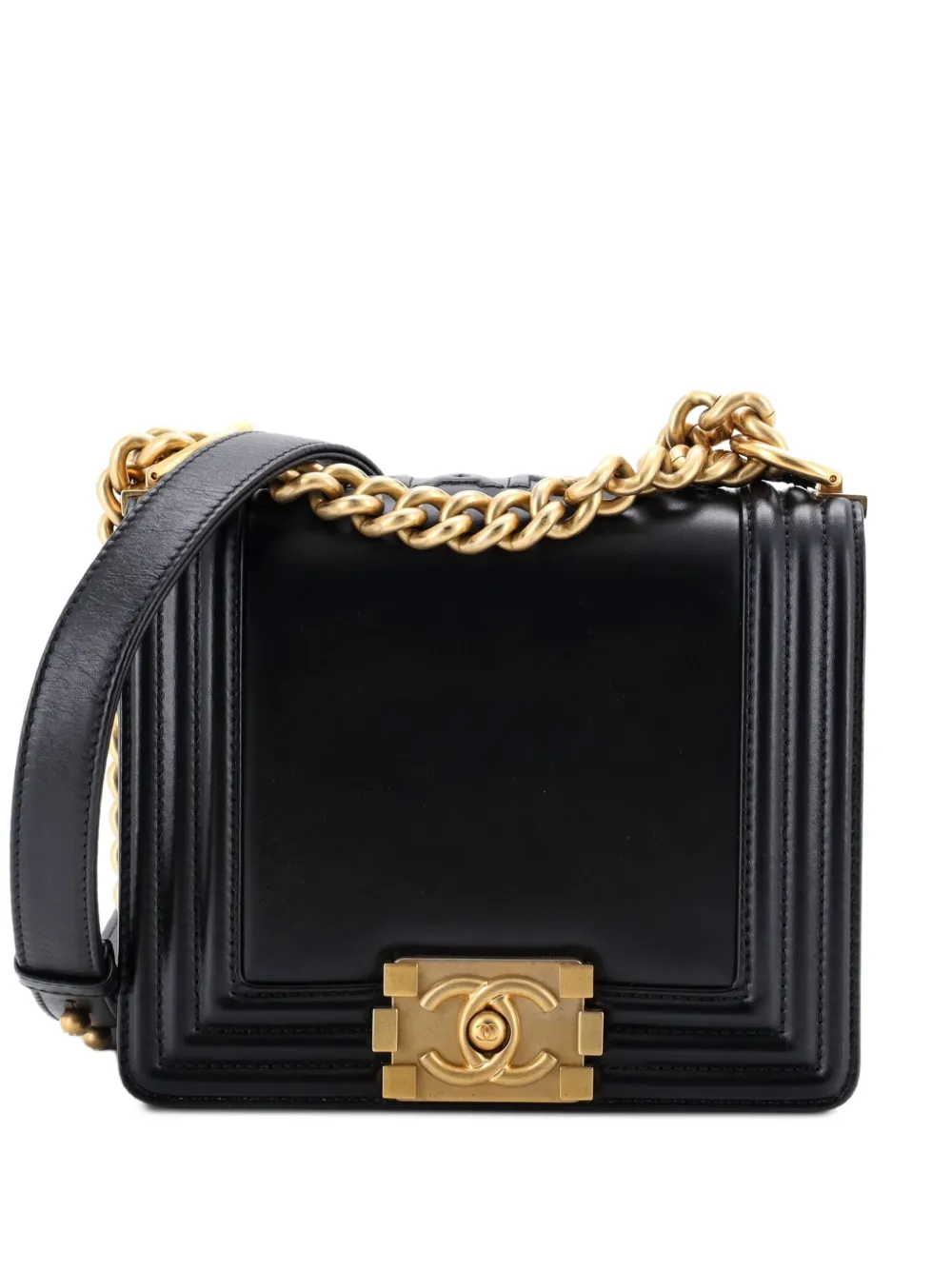 CHANEL Pre-Owned Reverso Square Boy Flap Bag Calfskin Small crossbody bag - Nero